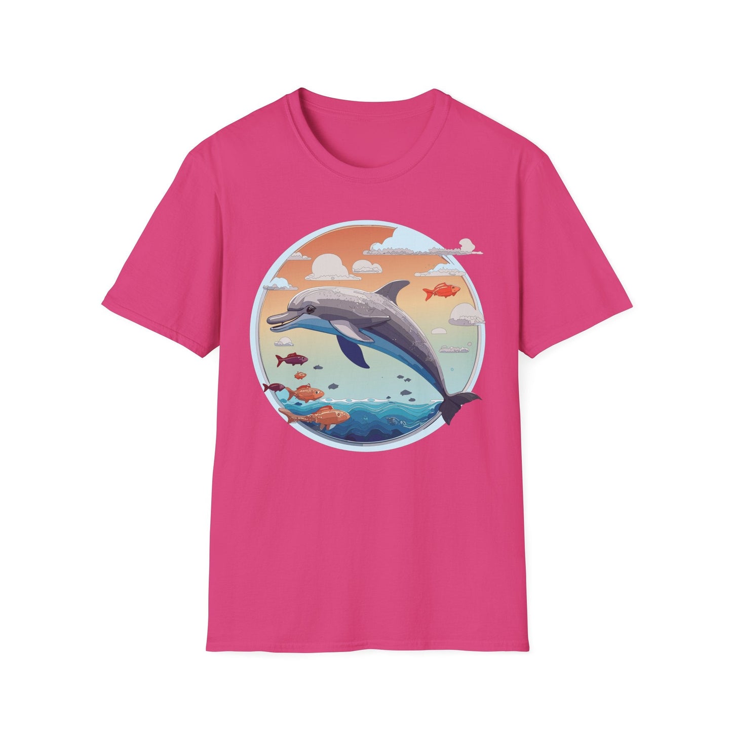 Dolphin Shirt Unisex Gildan Softstyle Cotton Tee For Men Women Dolphin Fish Animal Shirt