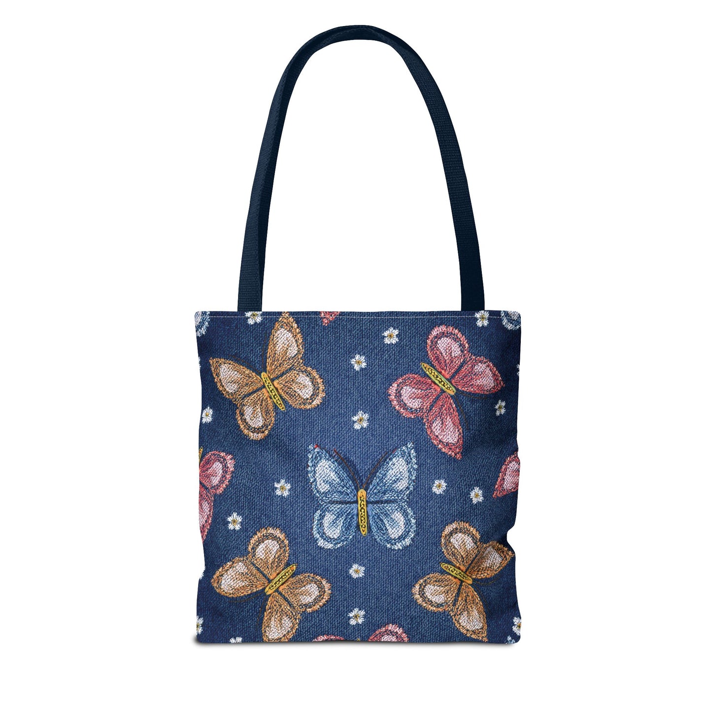 Denim Fabric Imitation Print Unisex Canvas Bag Poly Spun 3 Sizes Tote Bag 171