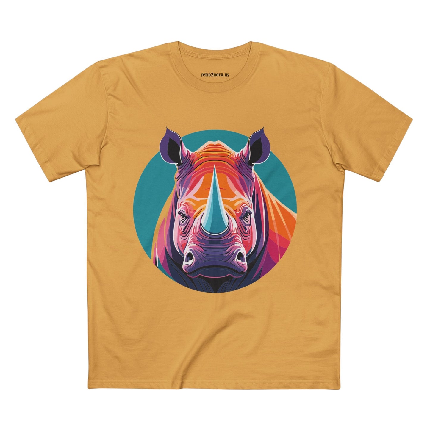 Rhino Animal Shirt Unisex Premium Cotton Tee With Original Art Design From Retro2Nova Art Collection Edition