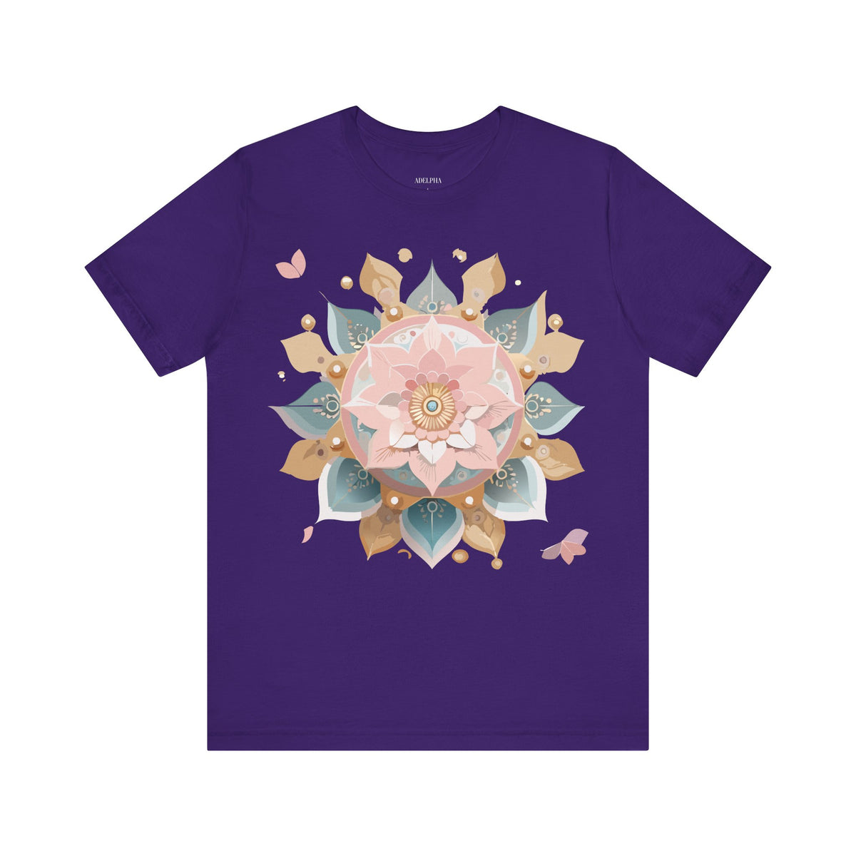 Mandala Graphic Unisex Cotton Bella+Canvas Tee with Floral Art Design n142