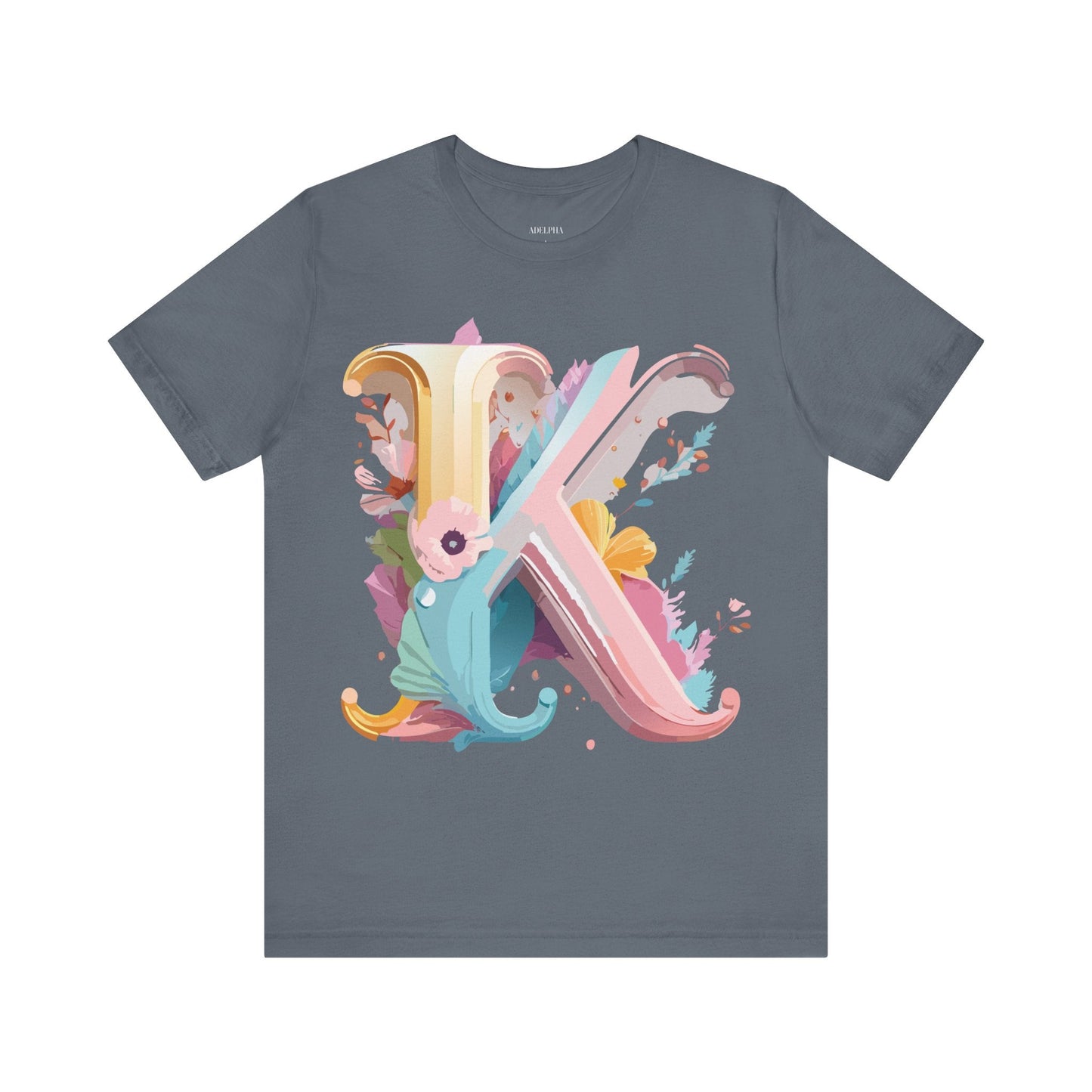 Letter K Shirt Unisex Graphic Tee With Vintage Inspired Artwork Adelpha Premium Comfort