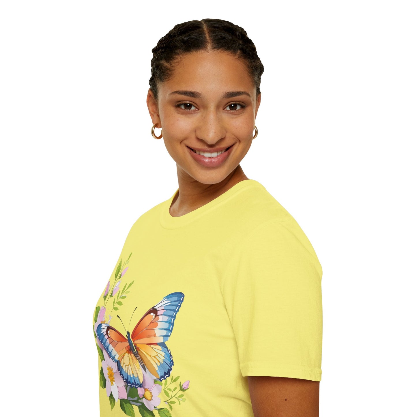 Butterfly T Shirt Unisex Monarch Design Gildan Softstyle 64000 Ring Spun Cotton Tee