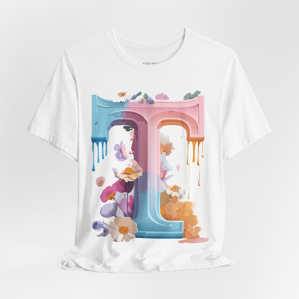 Letter T Graphic Unisex Cotton Bella+Canvas Tee with Art Letter Design