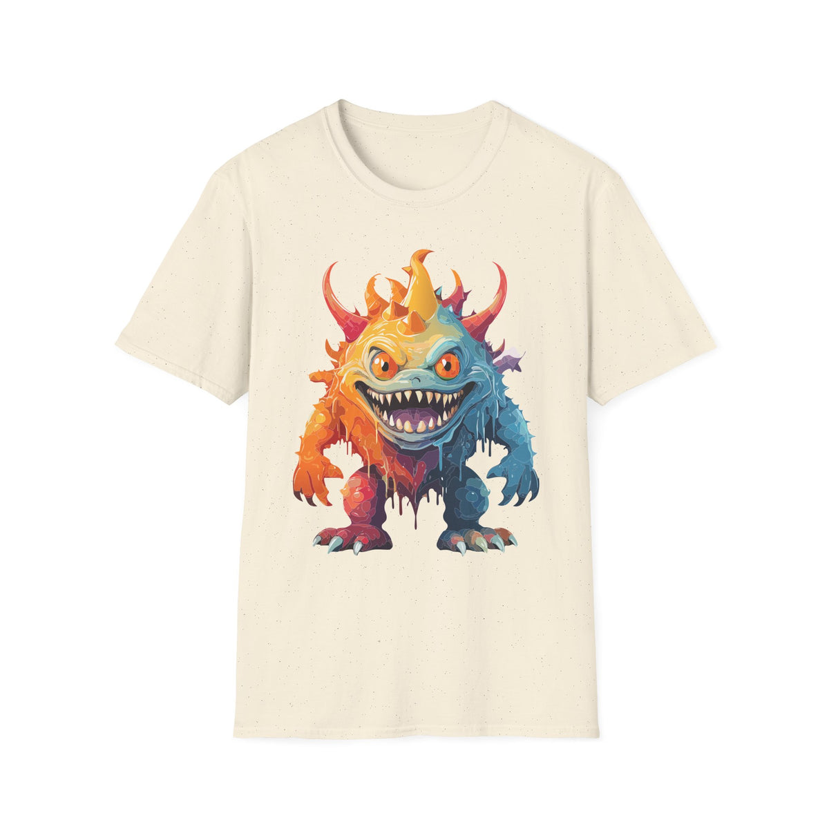 Colorful Monster T-Shirt — Vibrant Rainbow Creature Cartoon Graphic Tee Unisex 100 Cotton Gildan T-Shirt