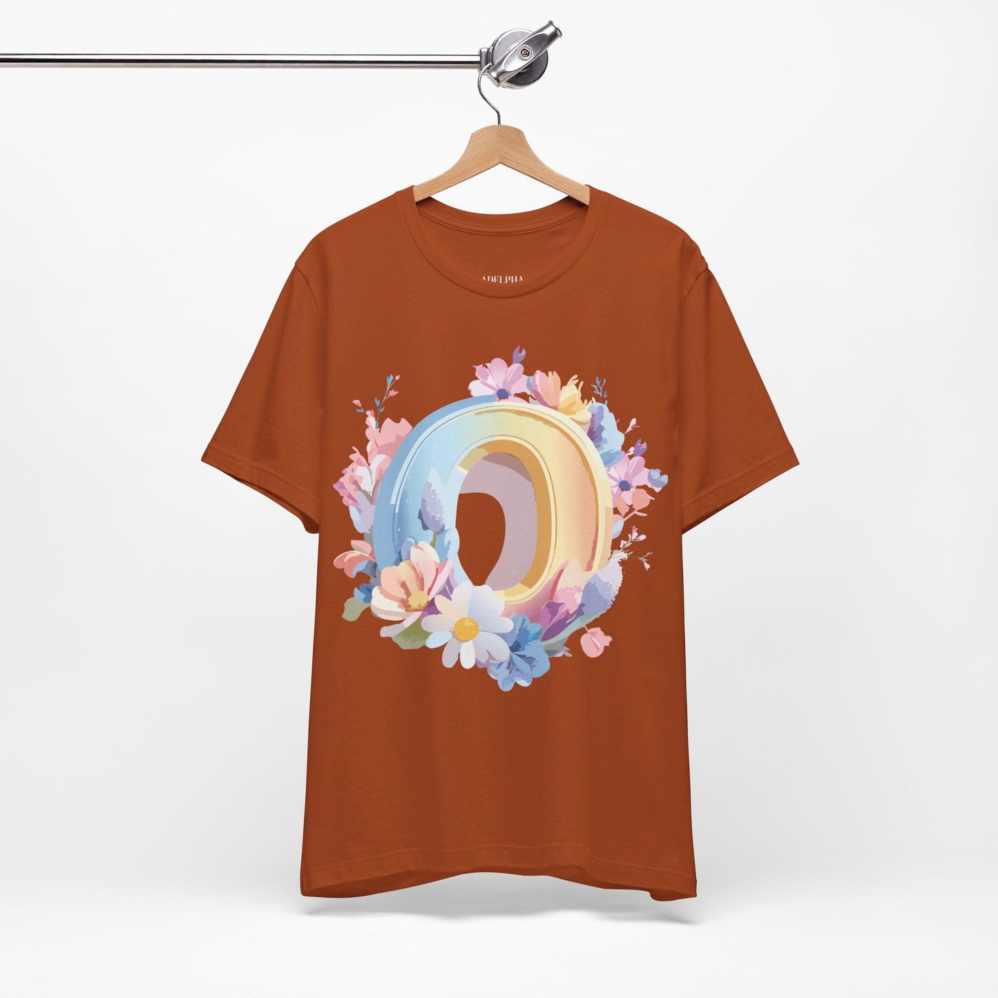 Letter O Shirt Unisex Graphic Tee Art Design Adelpha Vintage Inspired Short Sleeve Jersey