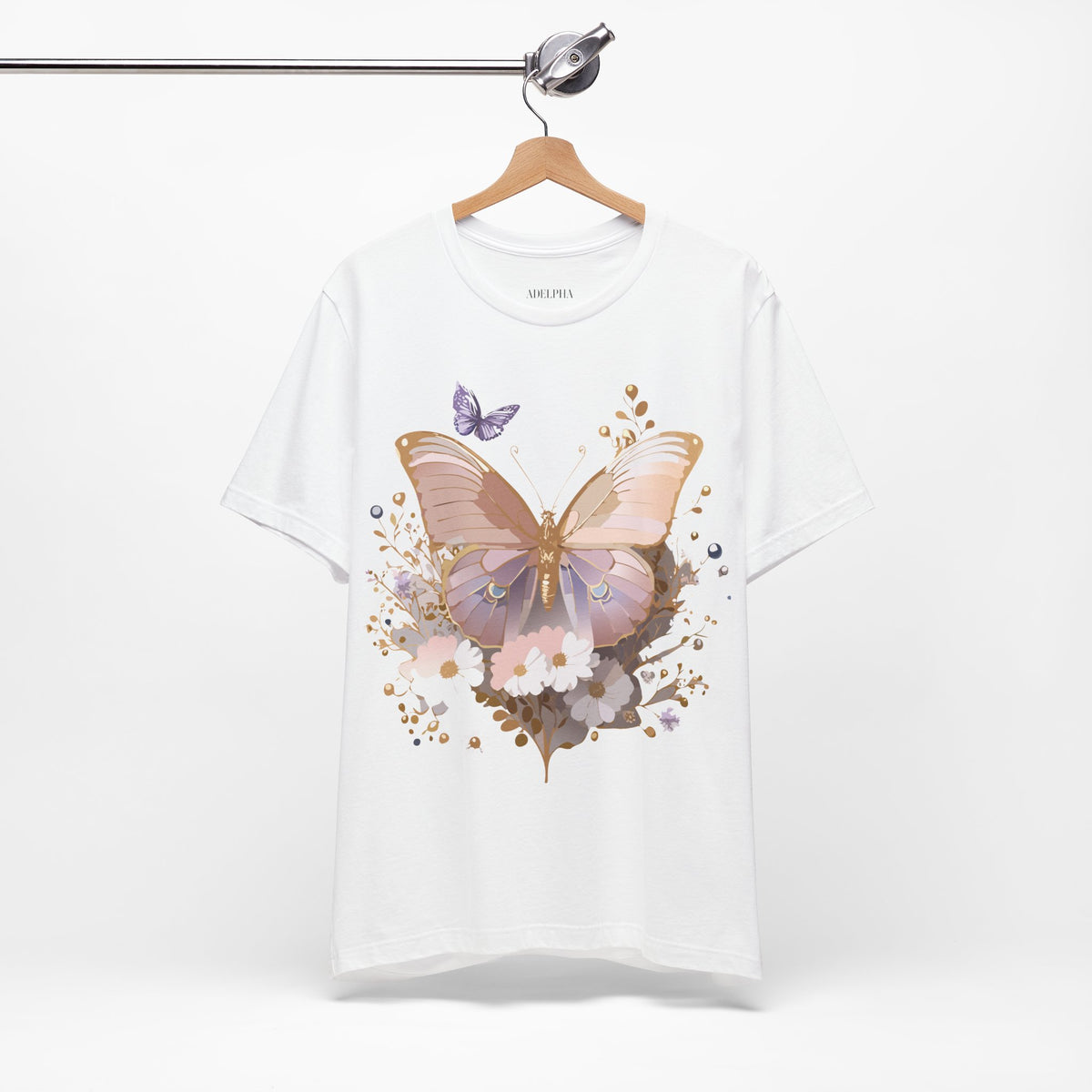 Butterfly Graphic Unisex Cotton Bella+Canvas Tee with Art Design n76