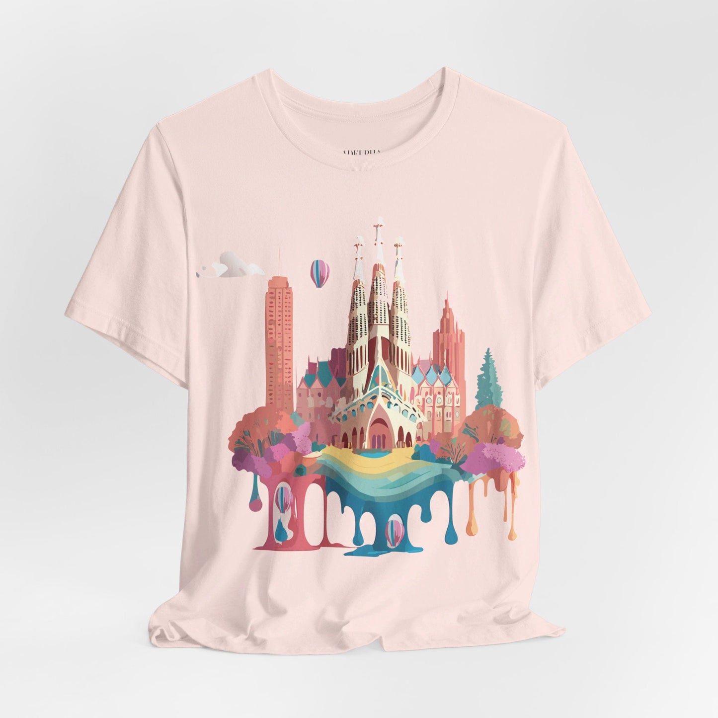 Adelpha Graphic Tee Barcelona Style Unisex Jersey Short Sleeve Vintage Inspired Shirt Casual Wear