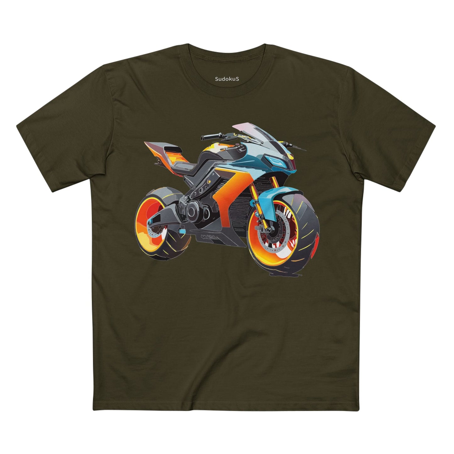 Moto Bike Graphic Unisex 100 Cotton Staple Tee 29
