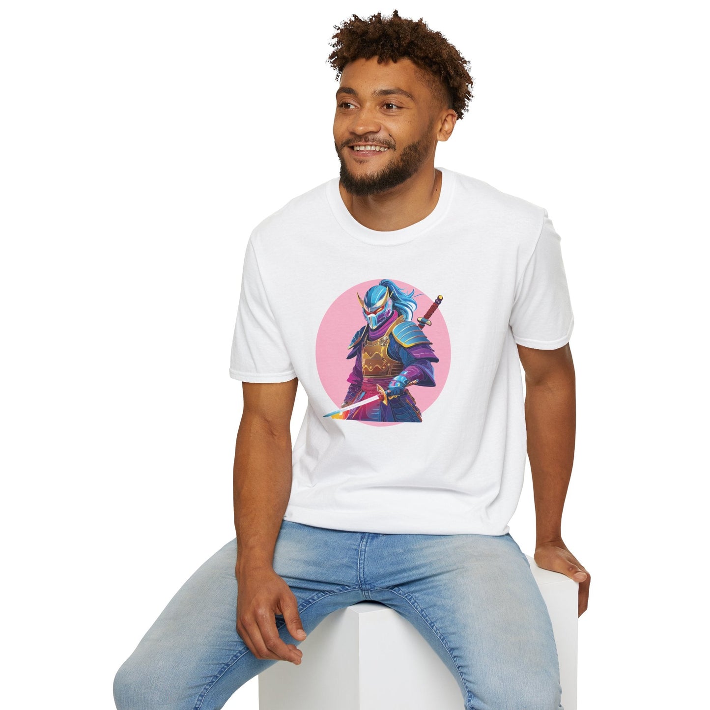 Samurai Themed Unisex Softstyle Tee Shirt Gildan 64000 100 Percent Ring Spun Cotton