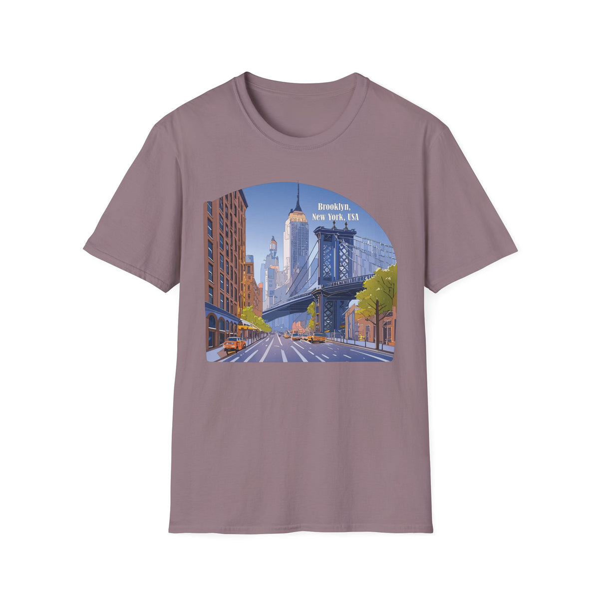 Brooklyn New York Skyline T-Shirt | Manhattan Bridge Cityscape