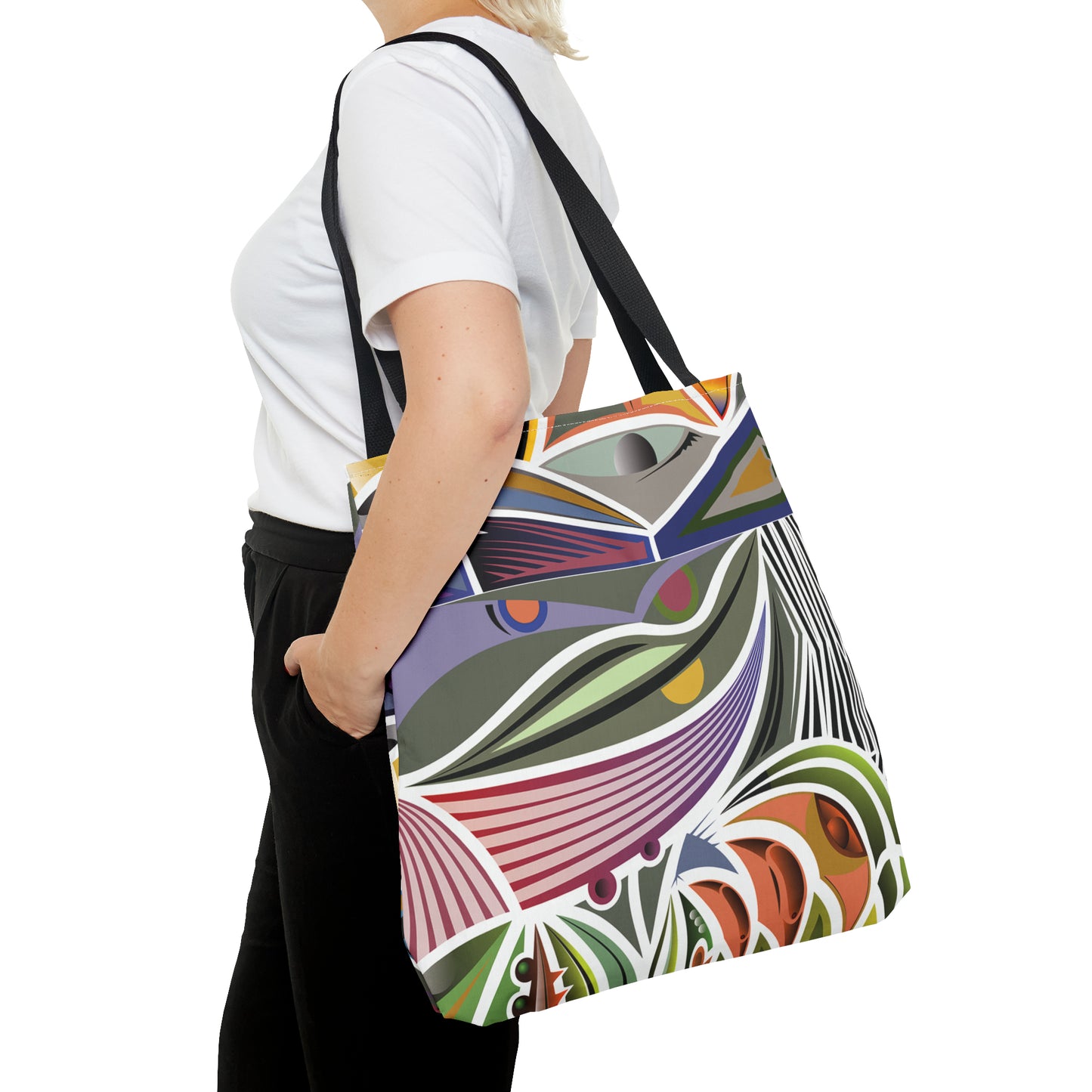 Canvas Bag with Abstract Prints