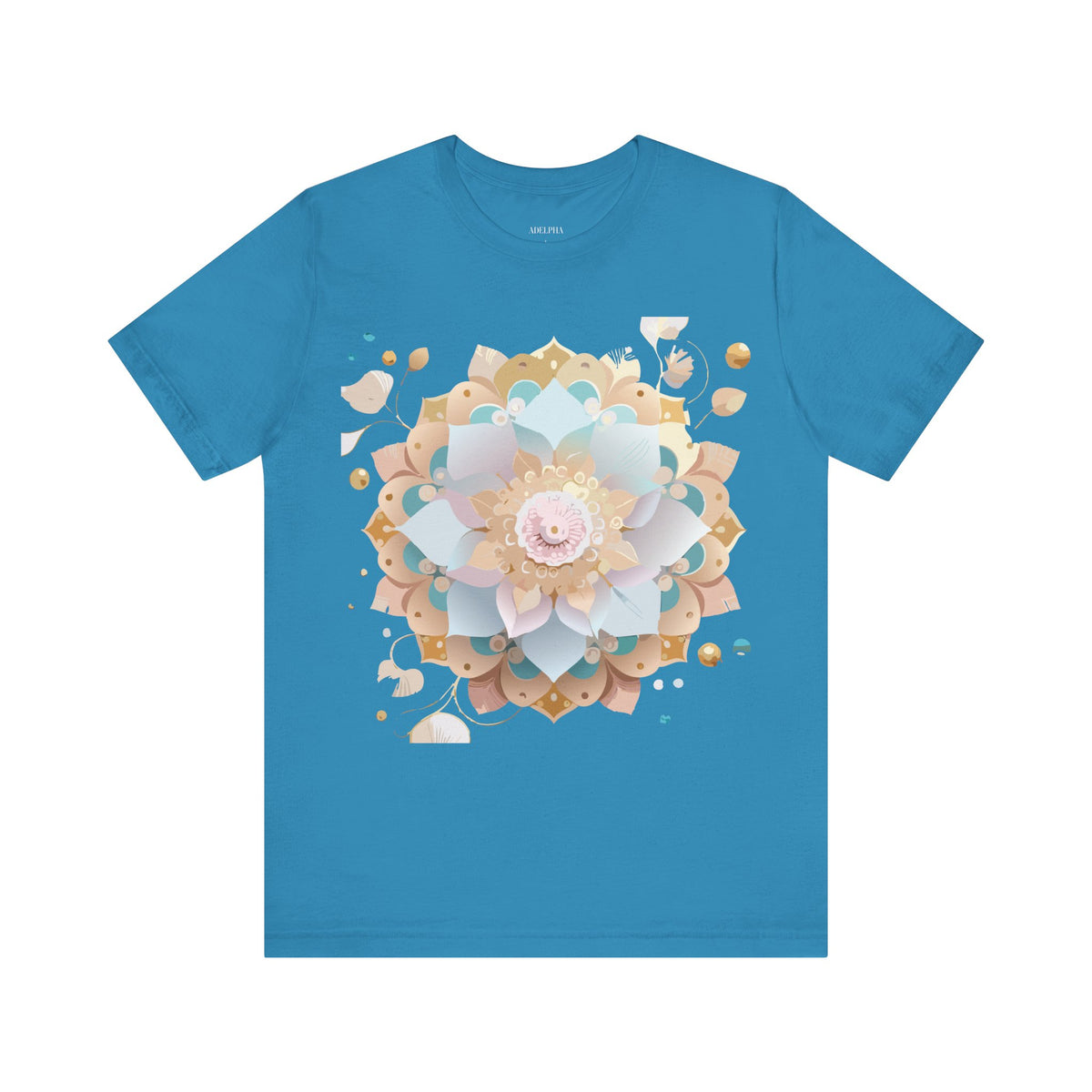 Mandala Graphic Unisex Cotton Bella+Canvas Tee with Floral Art Design n140