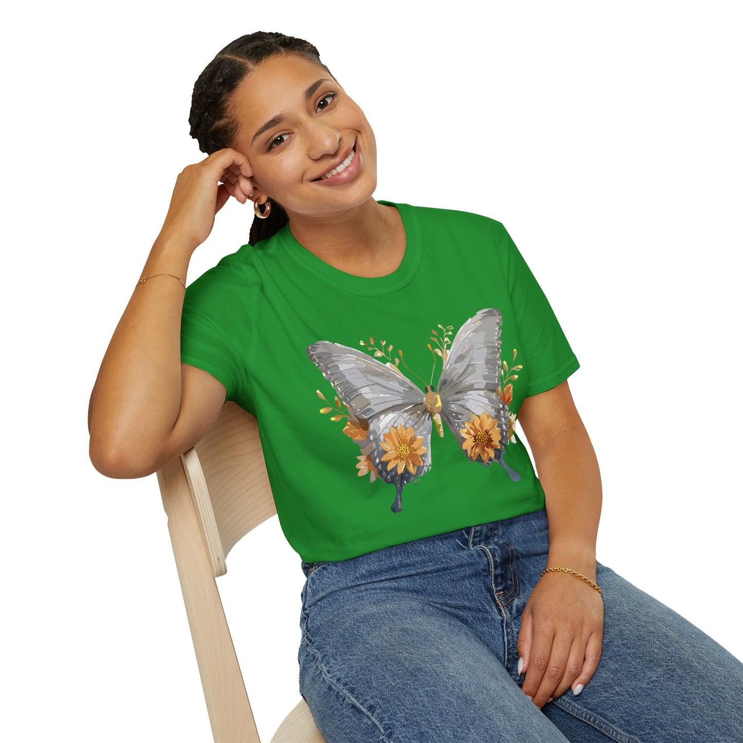 Butterfly T Shirt For Unisex Gildan Softstyle 64000 Cotton Comfort Monarch Design Tee