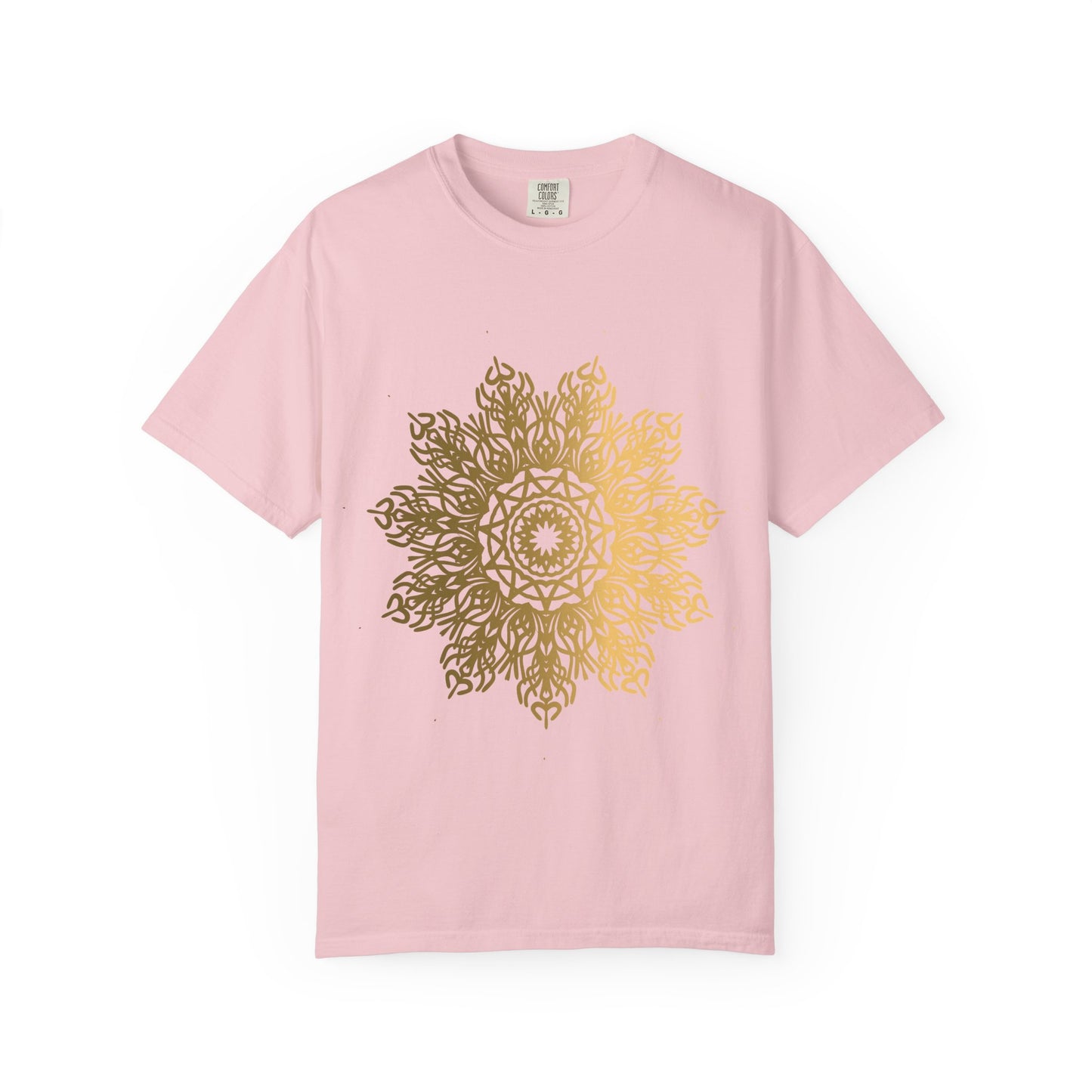 Unisex Garment Dyed Cotton T-Shirt with Mandala Graphic Design