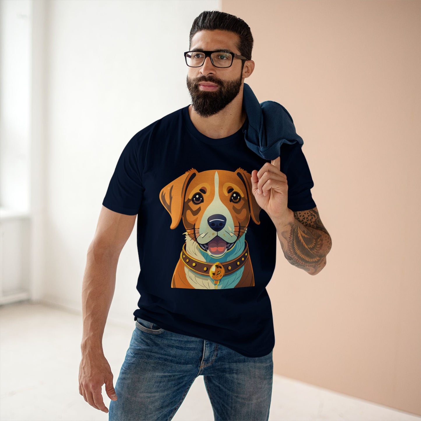 Retro2Nova Unisex Dog Shirt Premium Cotton Tee With Original Art Design Animal Print For Everyday Comfort