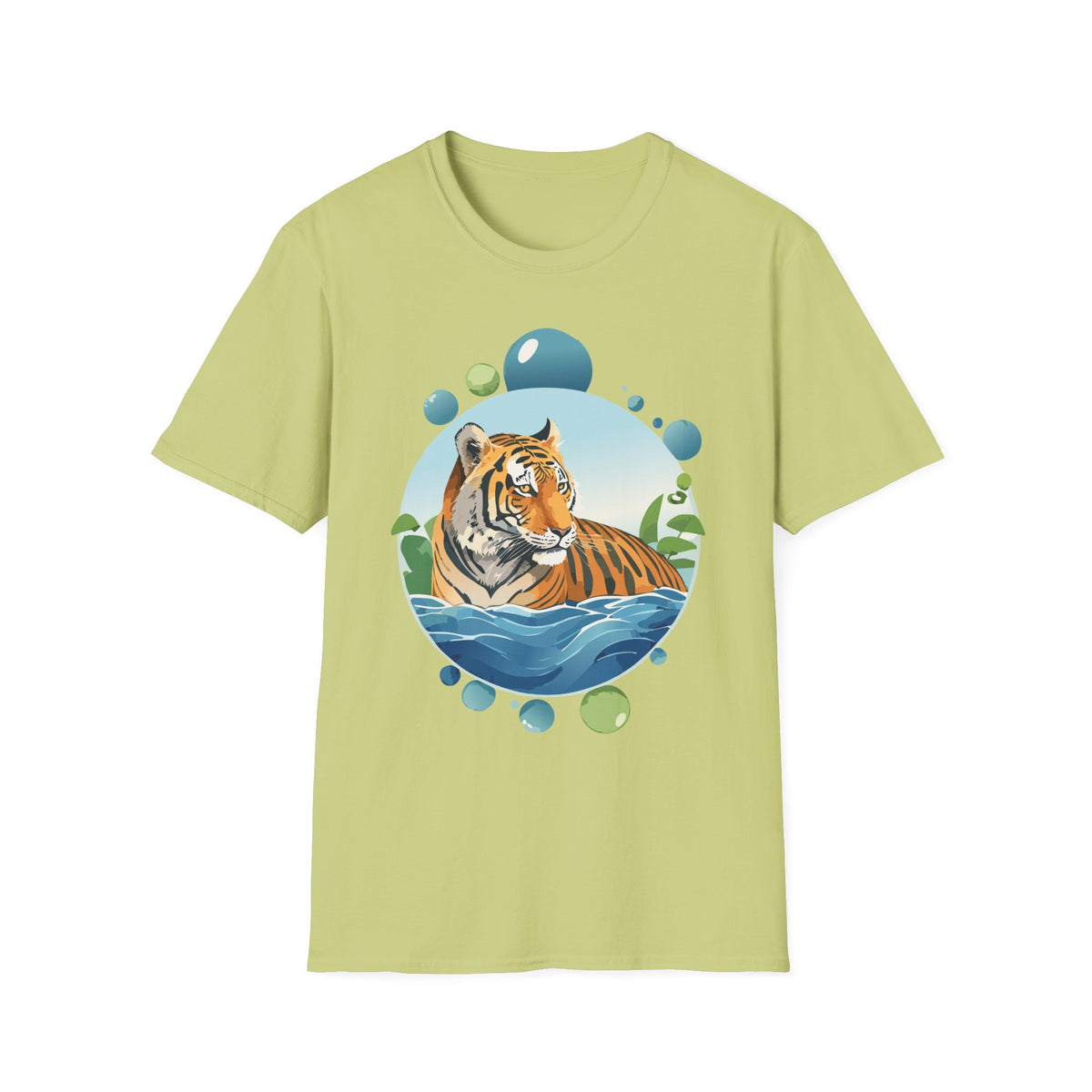 Tiger Portrait T-Shirt | Watercolor Jungle Circle Design