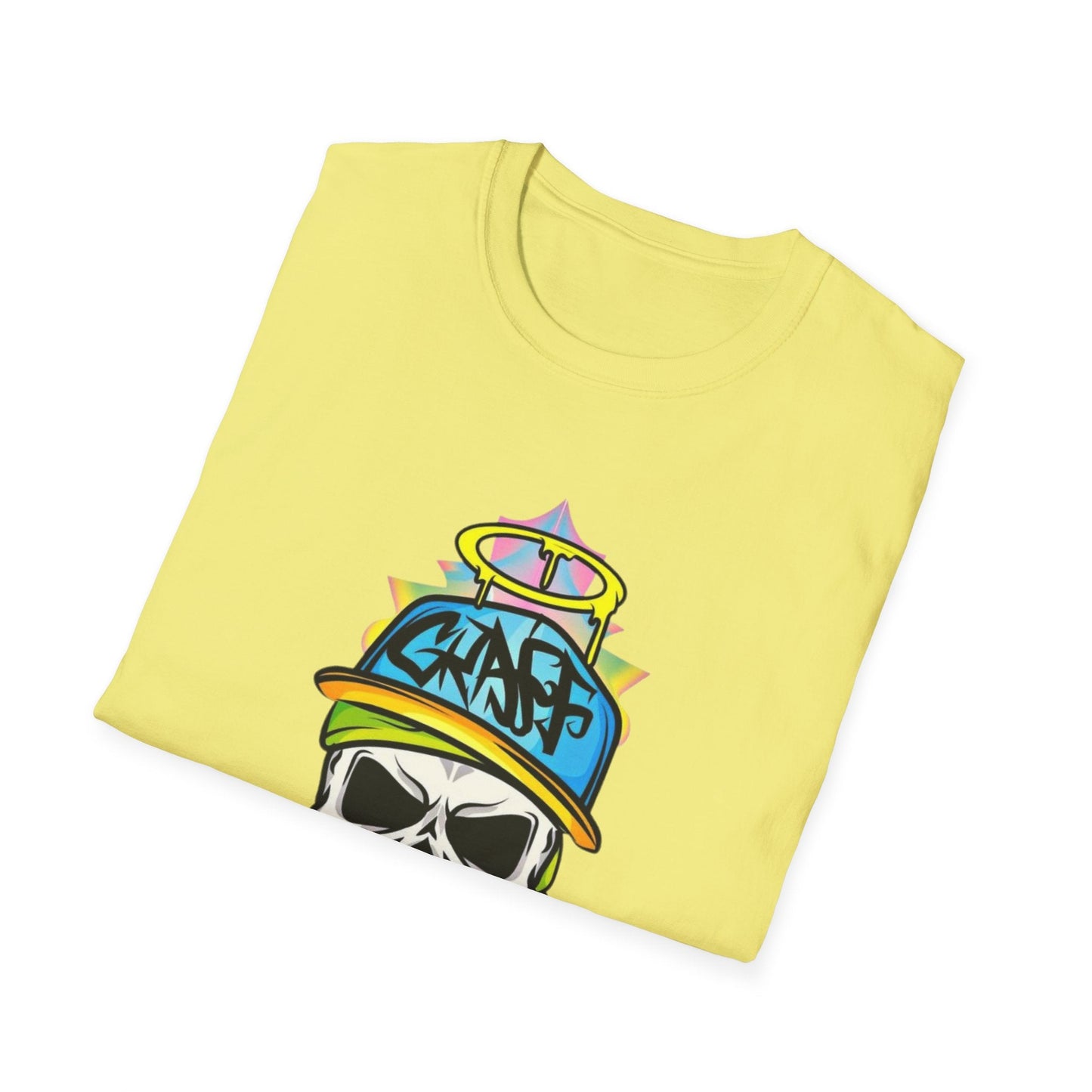 Unisex Skull Graphic Tee Shirt With Skeleton Design Softstyle 64000 100 Percent Ring Spun Cotton