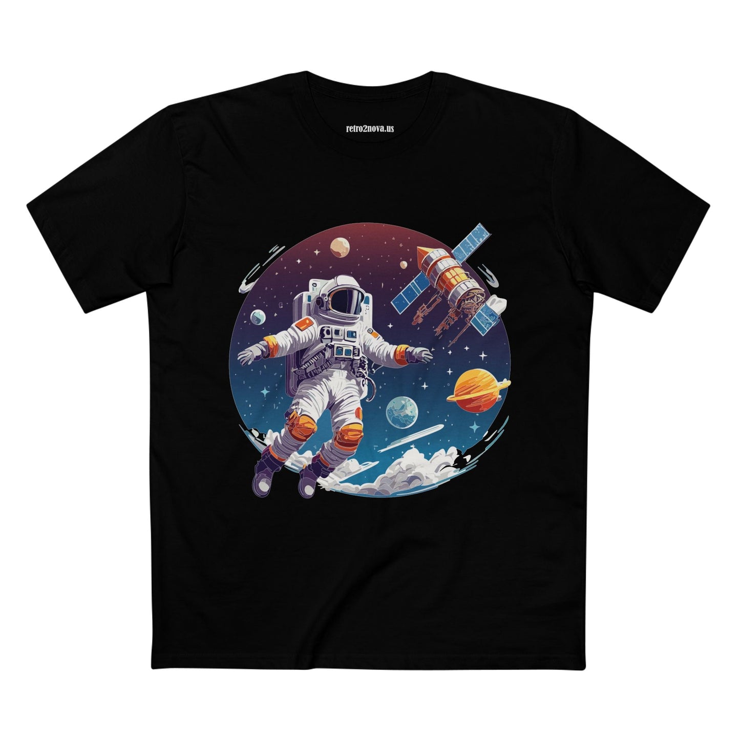 Cosmos Astronaut Shirt CS34 Unisex Premium Cotton Staple Tee With Original Art Design Retro2Nova