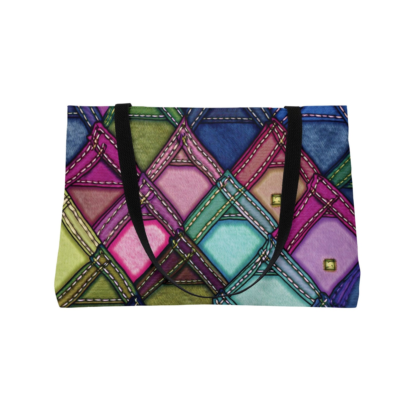 Denim Print Yoga Bag High-Quality 100% Spun Polyester 24x13 Canvas Gym Bag 51