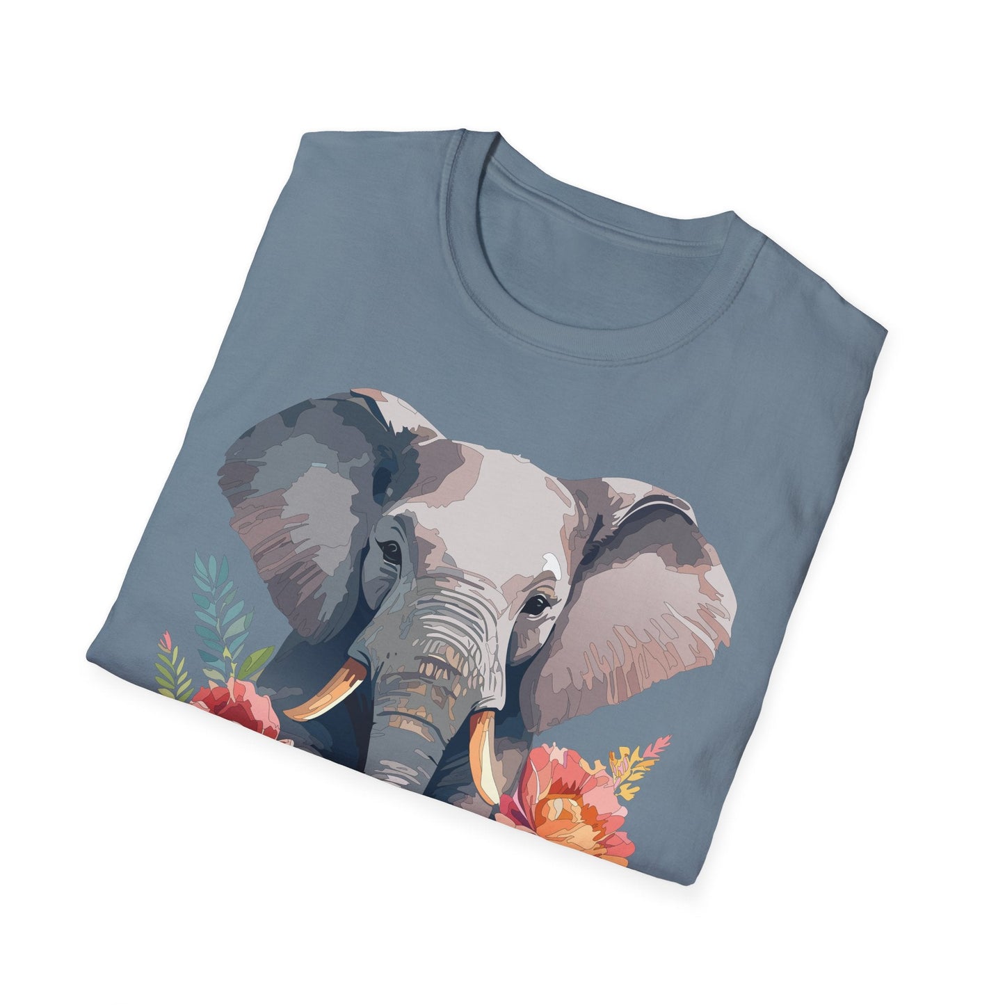 Elephant T Shirt Unisex Gildan Softstyle 64000 100 Percent Ring Spun Cotton Casual Tee