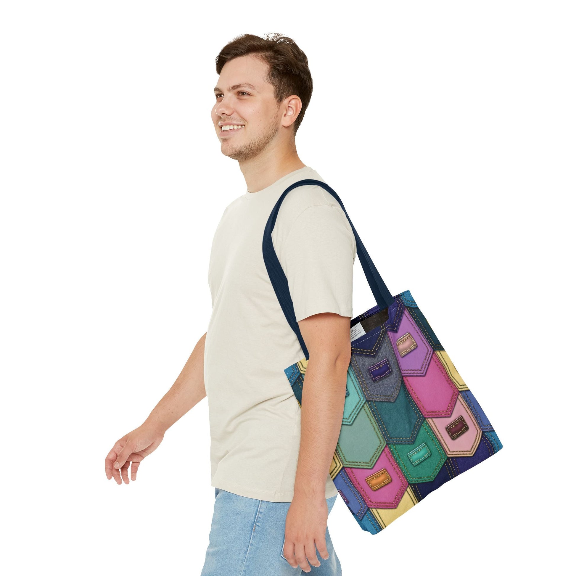 Denim Canvas Bag, Tote Bag Denim Printify