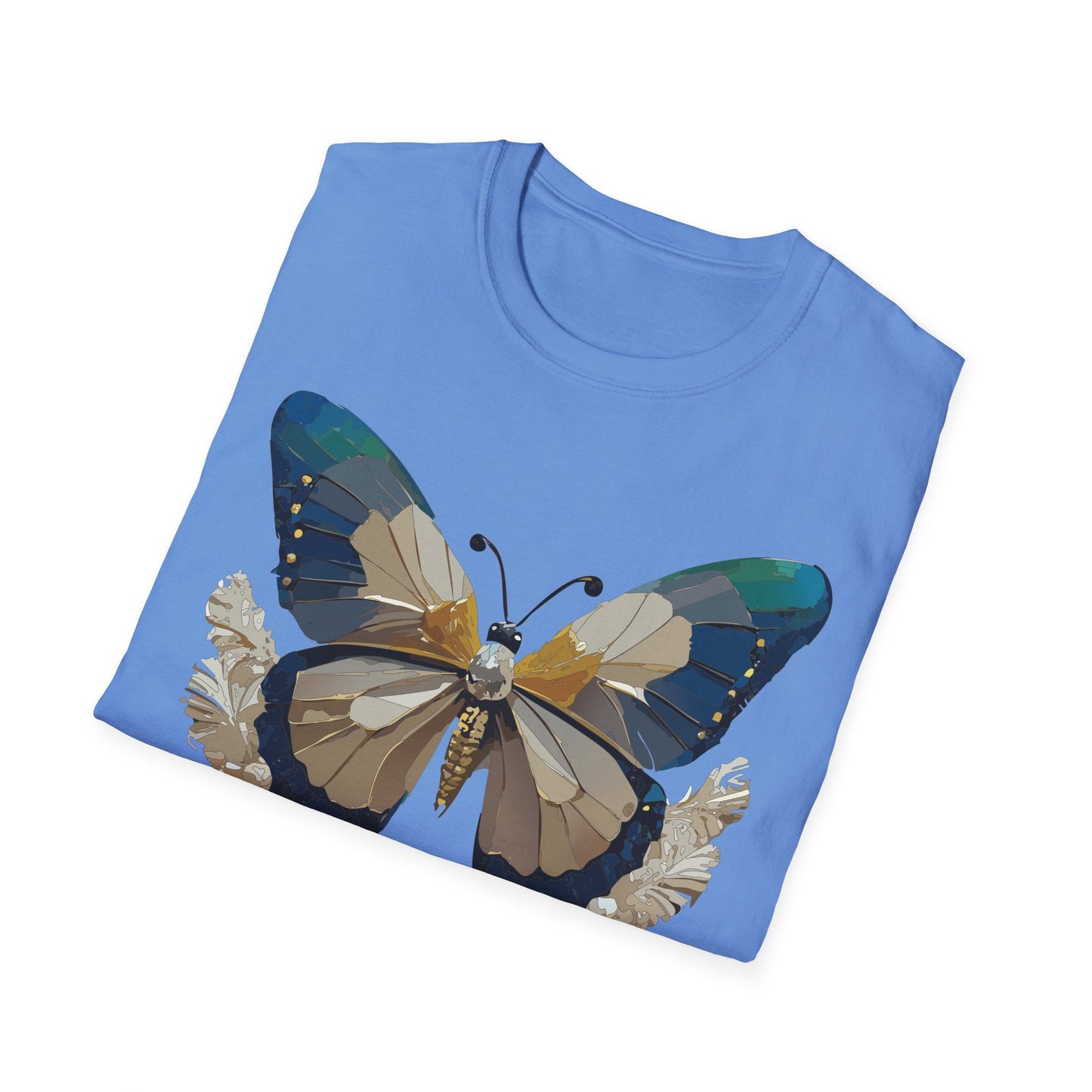 Butterfly Themed Unisex T Shirt With Monarch Design Gildan Softstyle 64000 Premium Ring Spun Cotton
