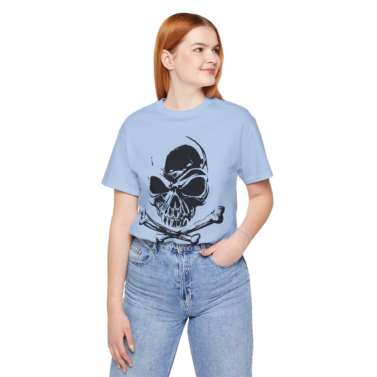 Black Skull Graphic Design Tee, Skull Shirt, Vintage Tees, Art Design T-Shirt, Vintage Graphic Tee, Art Shirts with Skulls