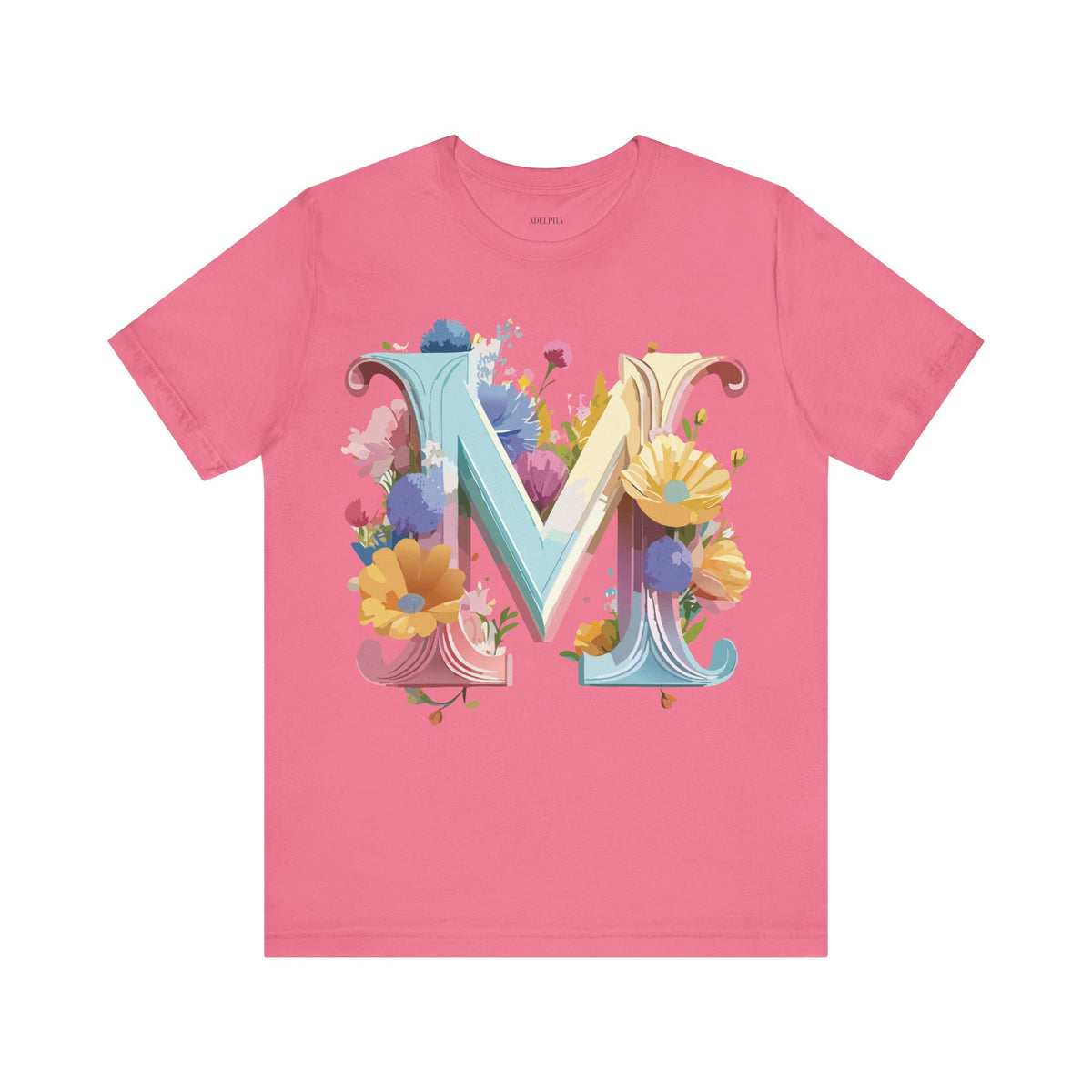 Letter M Graphic Unisex Cotton Bella+Canvas Tee with Art Letter Design