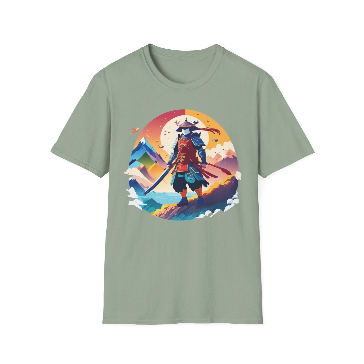 Samurai T Shirt Unisex Softstyle Gildan 64000 100 Percent Ring Spun Cotton Tee For Everyday Wear