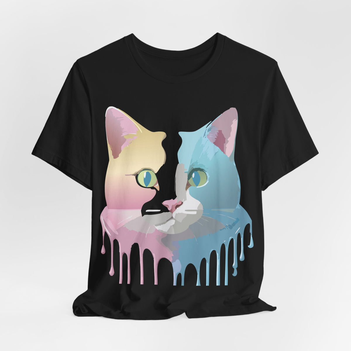 Cat Graphic Unisex Cotton Bella+Canvas Tee with Art Animal Design e201