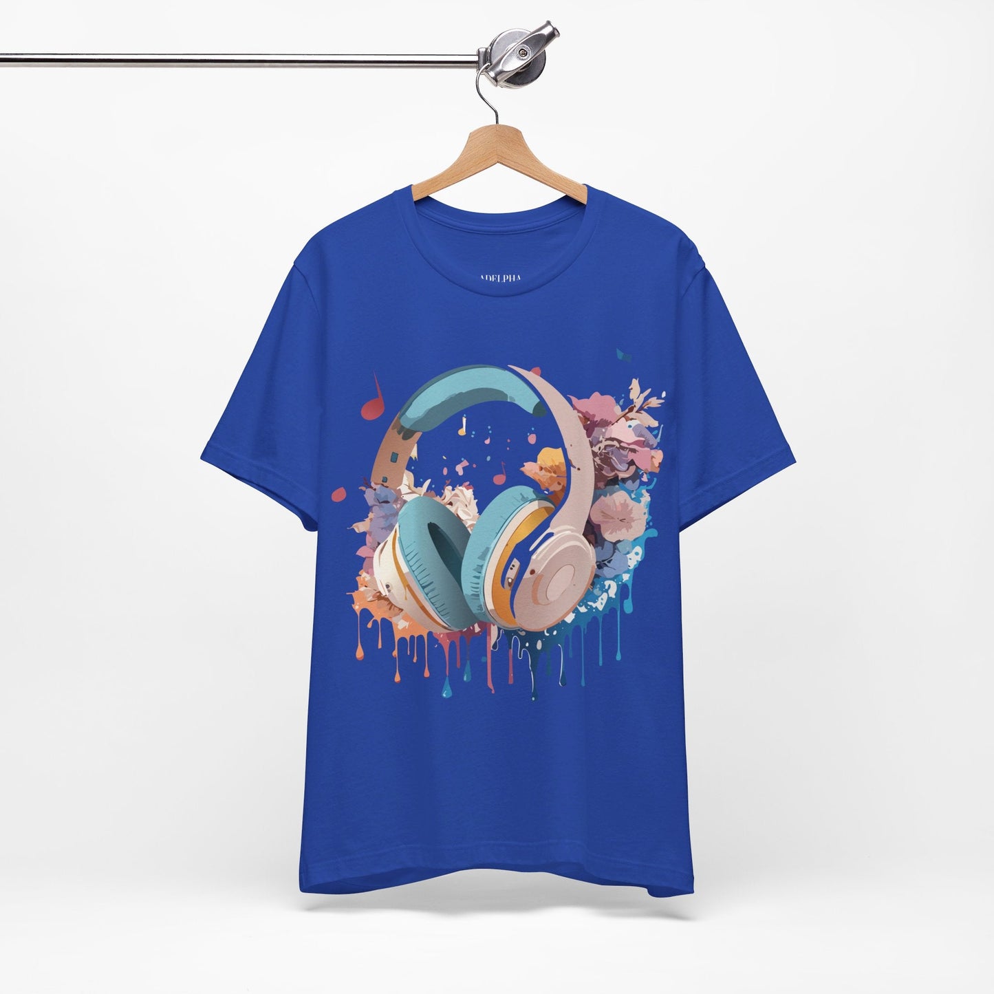 Music Graphic Unisex 100 Cotton Vintage Art with Musical Elements Tee 1