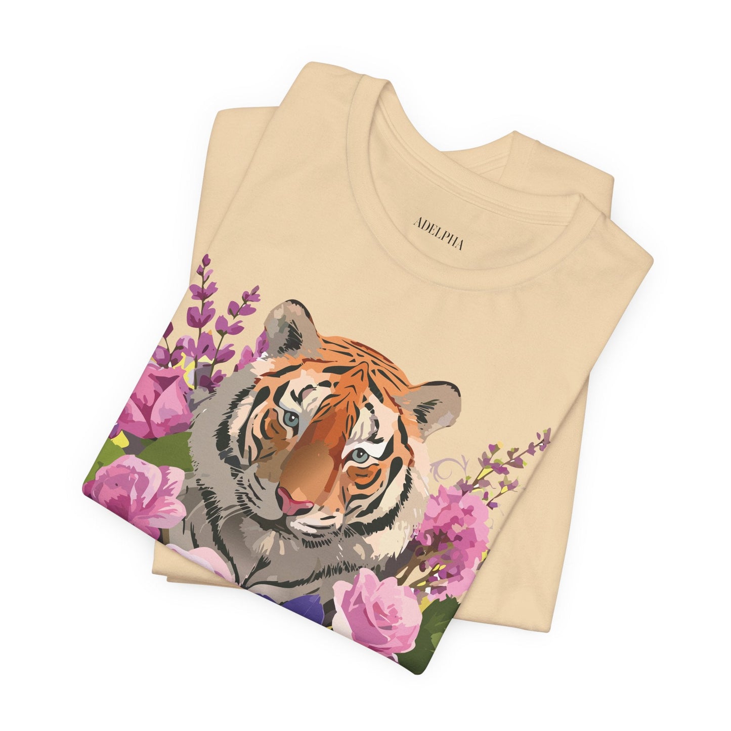 Tiger Graphic Tee Unisex Short Sleeve Vintage Inspired Art Design By Adelpha Premium