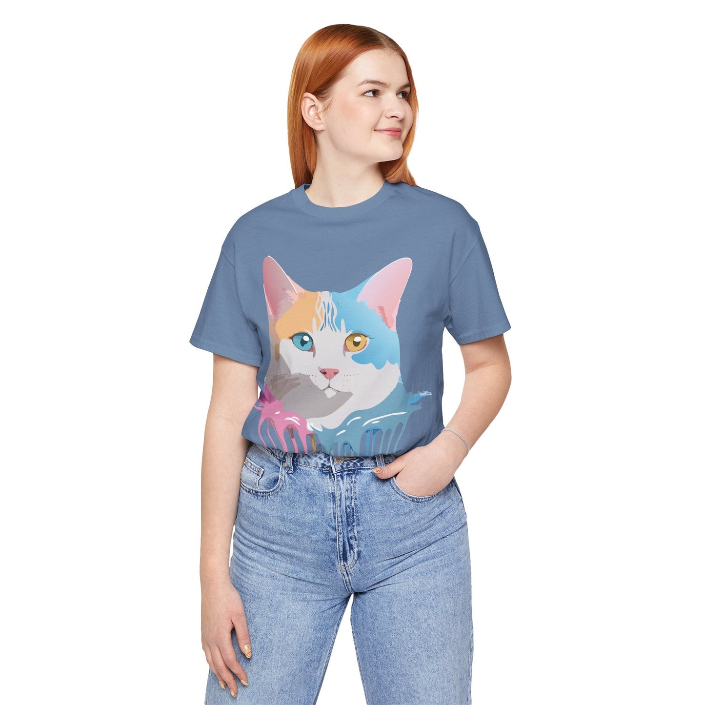 Unisex Cat Shirt Graphic Tee With Vintage Adelpha Art Design