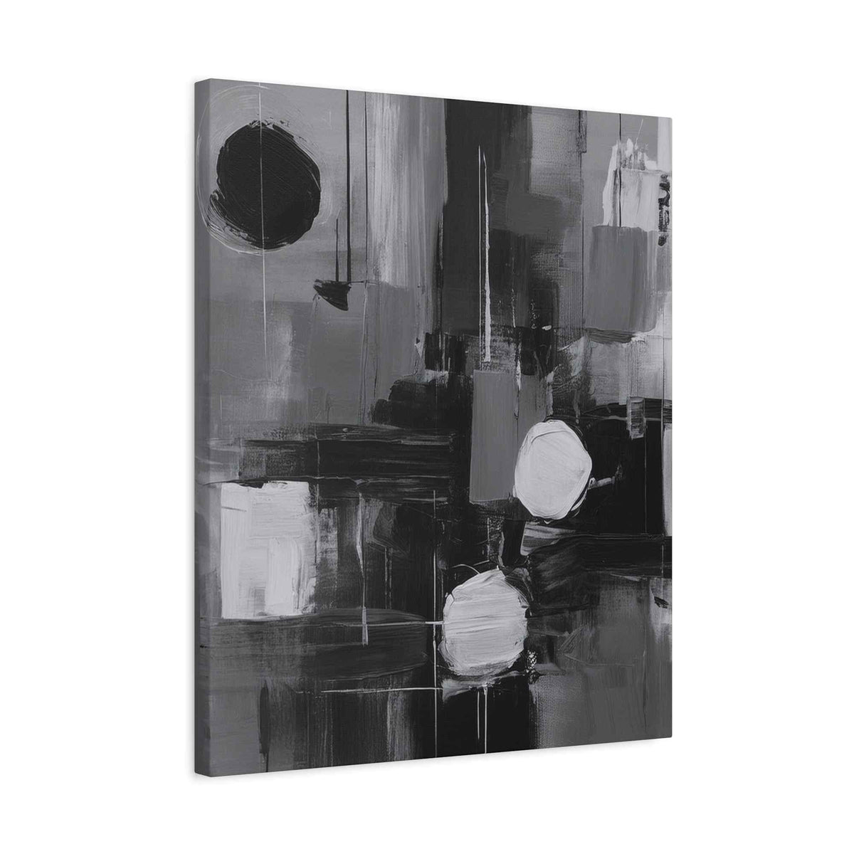 Black Abstract Painting Print Canvas 20x24,20x30,24x30, 24x32,24x36,30x40, 32x48,36x48,40x60 Pine-Wood Inner Frame ABS-16