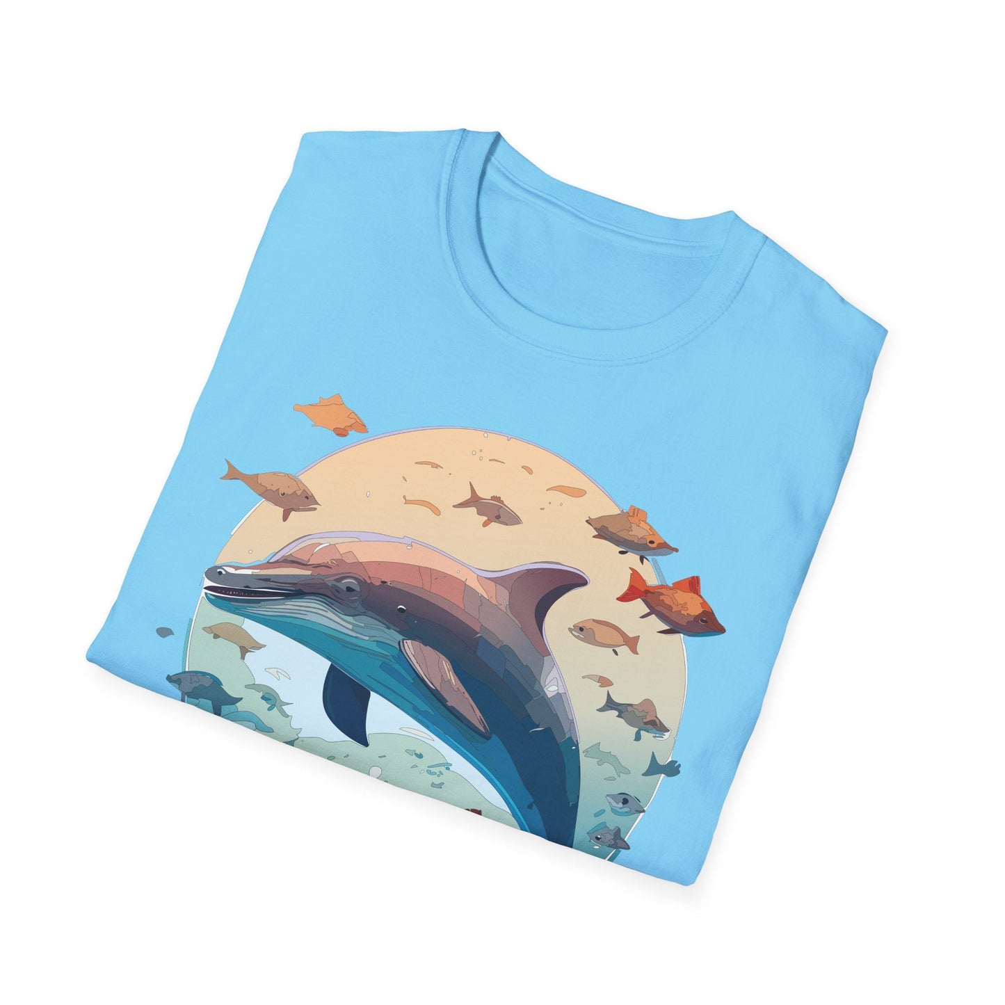 Dolphin Shirt Unisex Softstyle T Shirt 64000 100 Percent Ring Spun Cotton Tee For Everyday Comfort