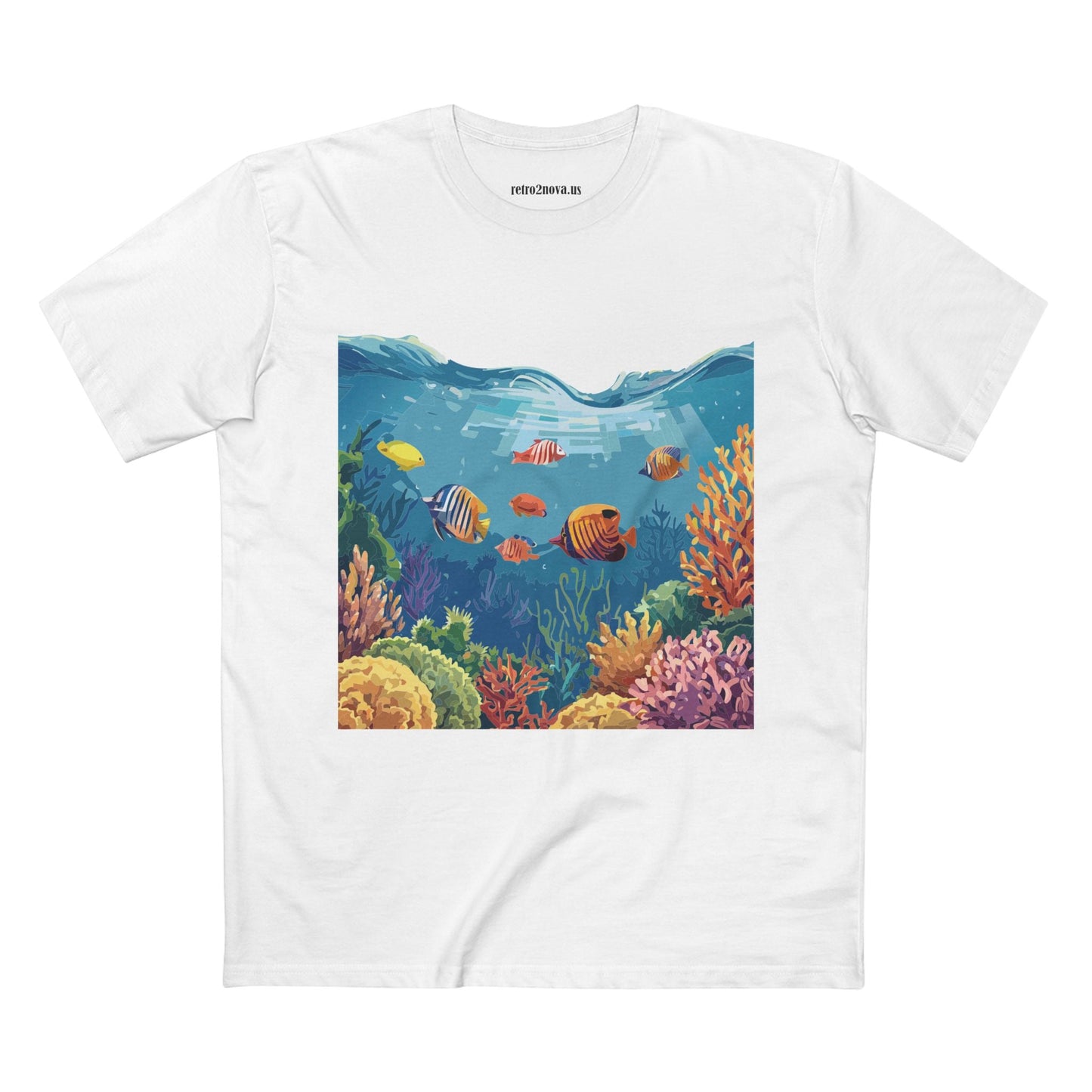 Ocean Pacific OP-25 Unisex Premium Cotton Tee With Original Art Design By Retro2Nova Art Collection