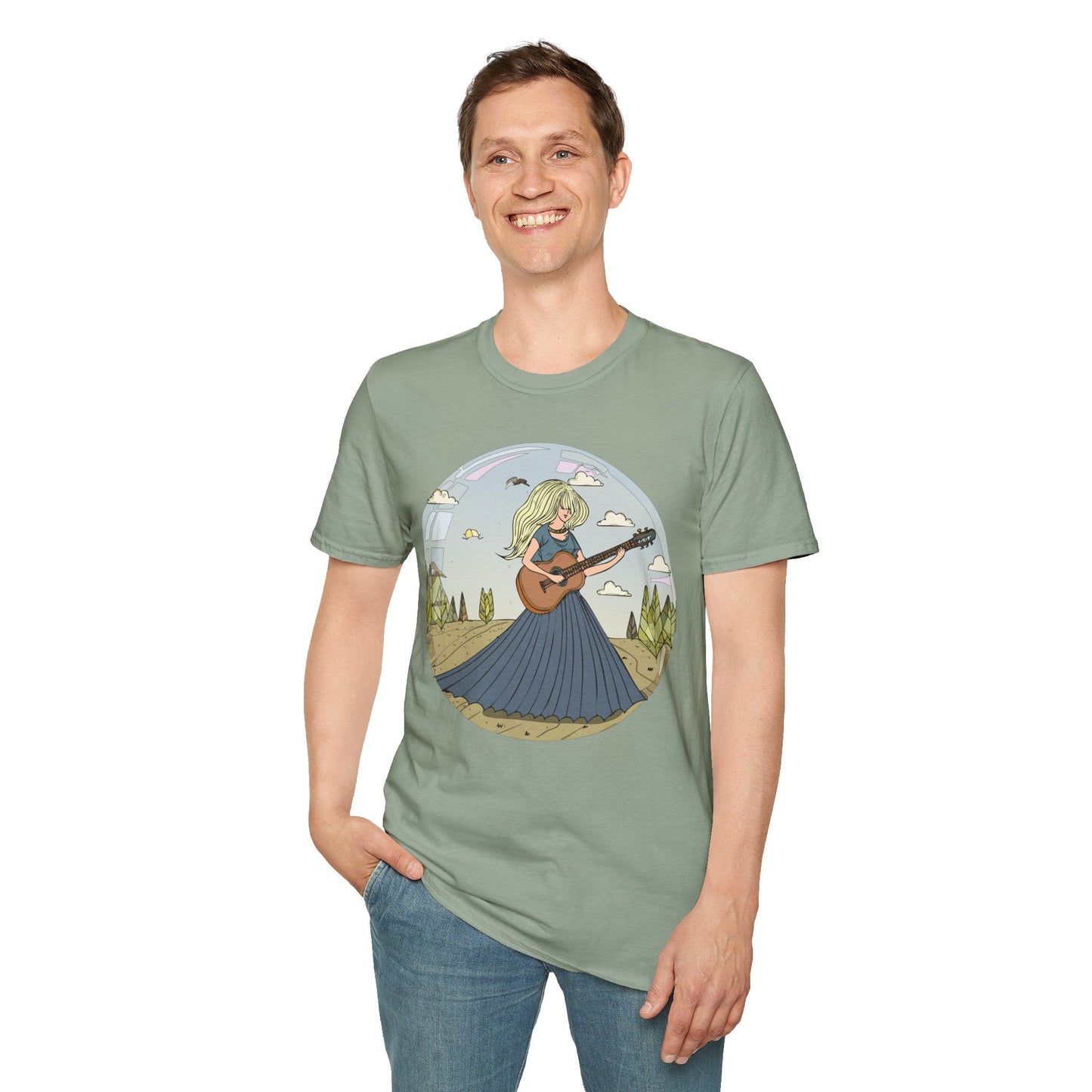 Womens Graphic T Shirt Art Design Tee Softstyle Cotton Ring-Spun Unisex Short Sleeve