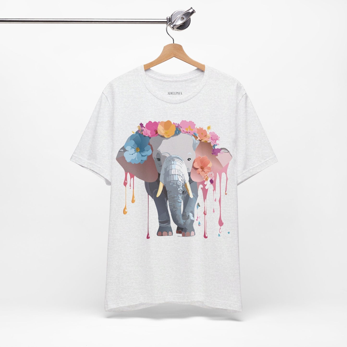 Adelpha Elephant Graphic Tee Unisex Short Sleeve Jersey Shirt With Vintage Artwork