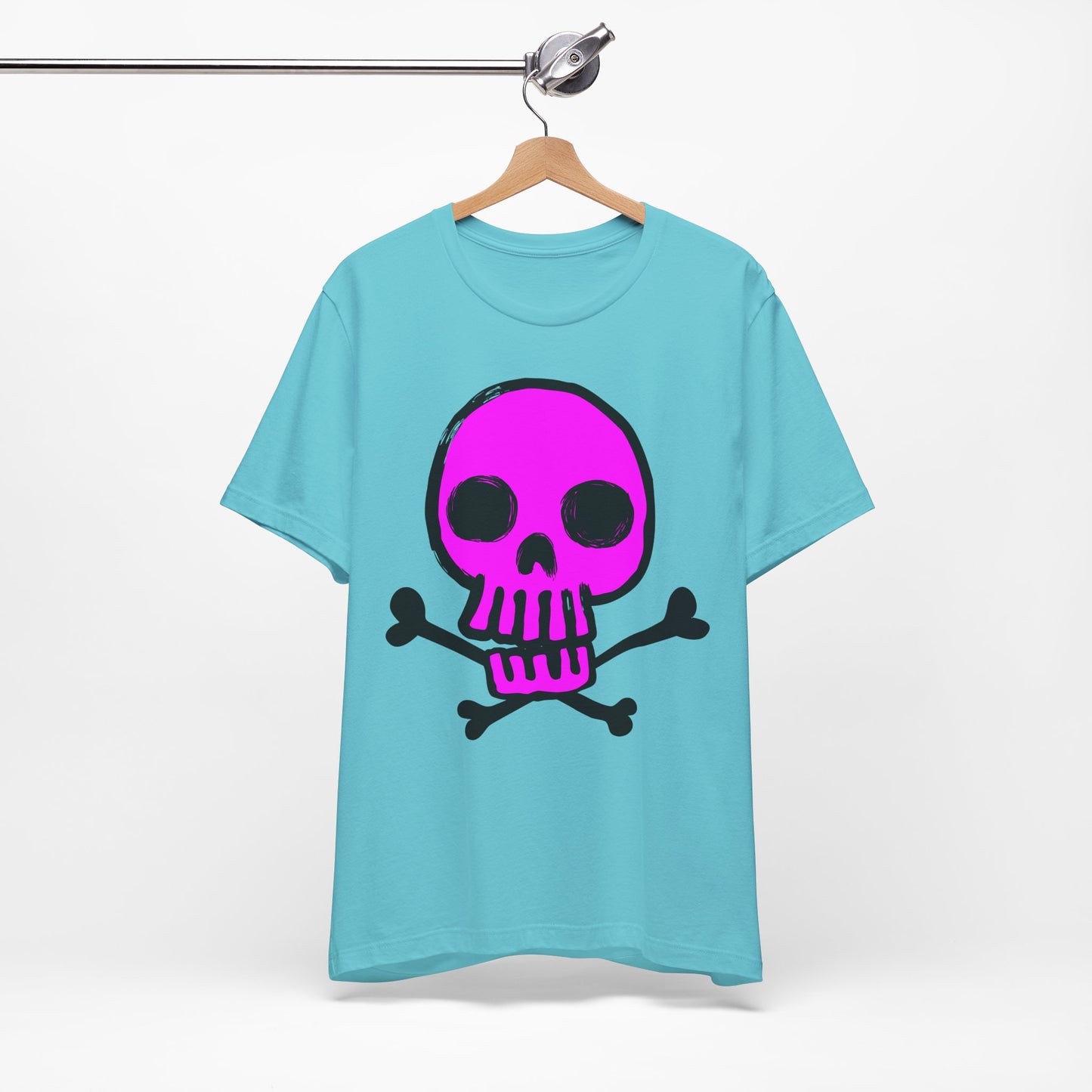 Pink Skull Graphic Design Tee, Skull Shirt, Vintage Tees, Art Design T-Shirt, Vintage Graphic Tee, Art Shirts with Skulls