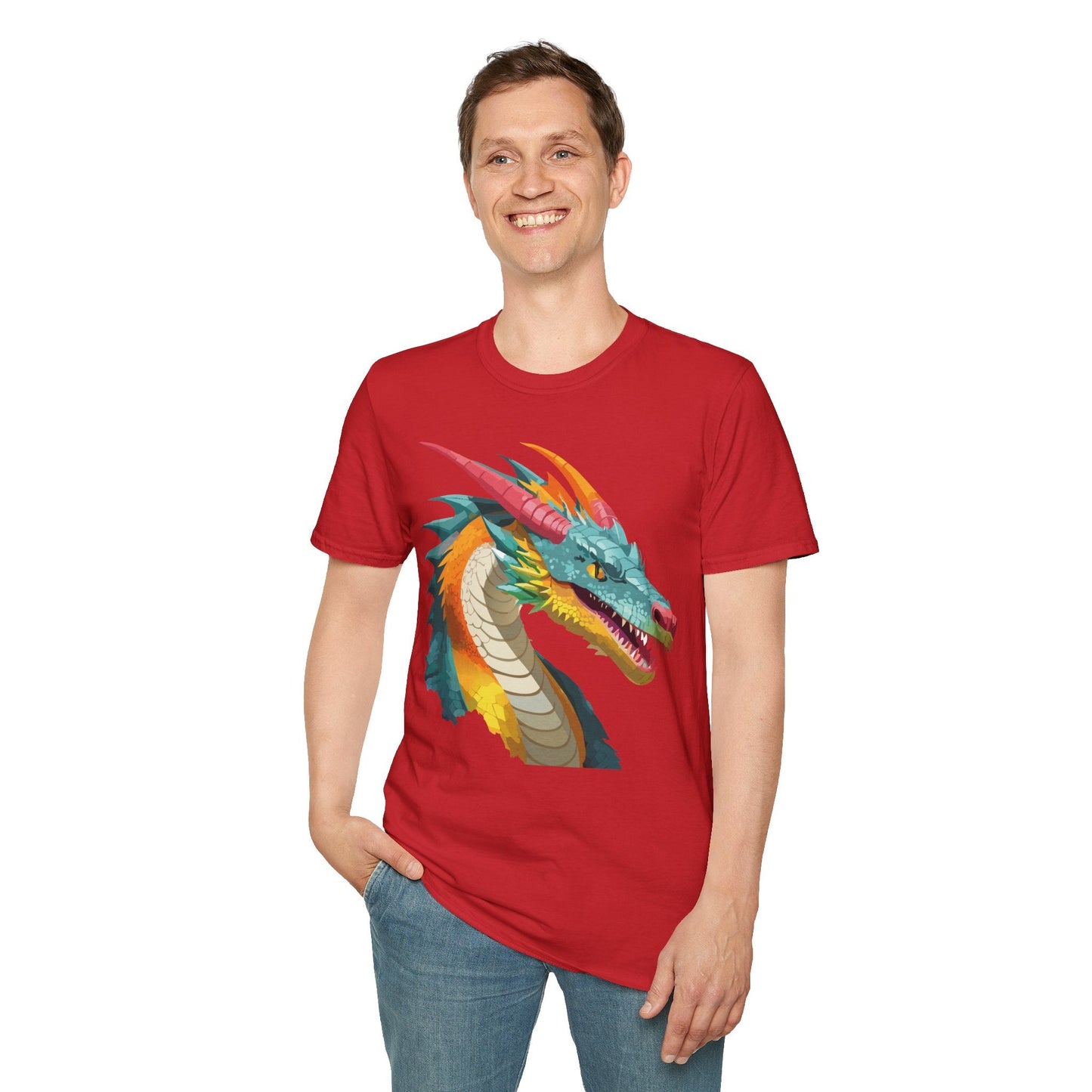 Dragon Graphic Unisex Cotton Softstyle Art Design Tee With Animals 1