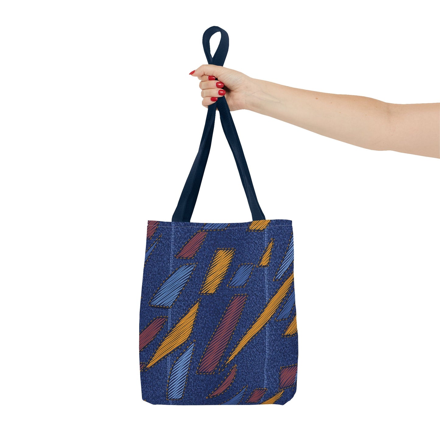 Denim Fabric Imitation Print Unisex Canvas Bag Poly Spun 3 Sizes Tote Bag 149