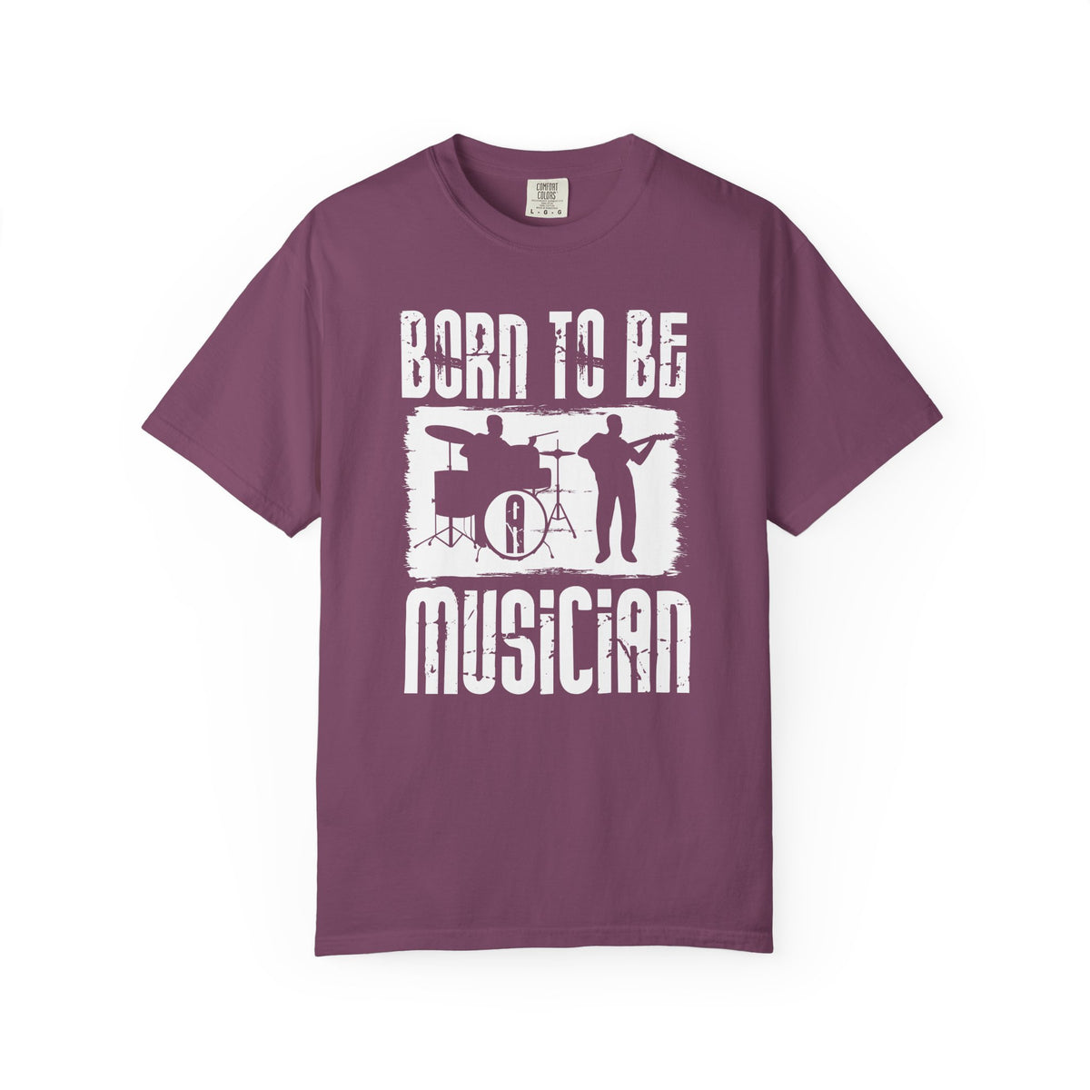 Born to Be Musician T-shirt Band Silhouette Drum Guitar Design Unisex Cotton Tee 009