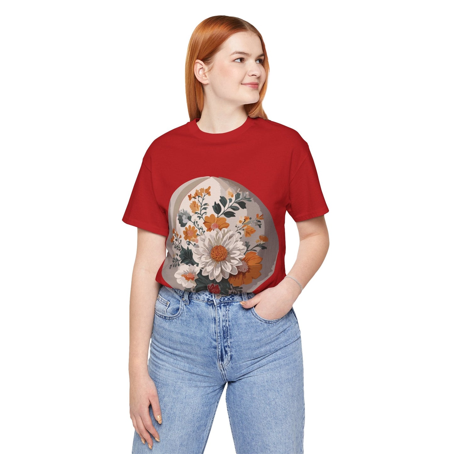 Retro2Nova Floral Shirt Unisex Jersey Short Sleeve Tee From Flowers Collection Free Shipping