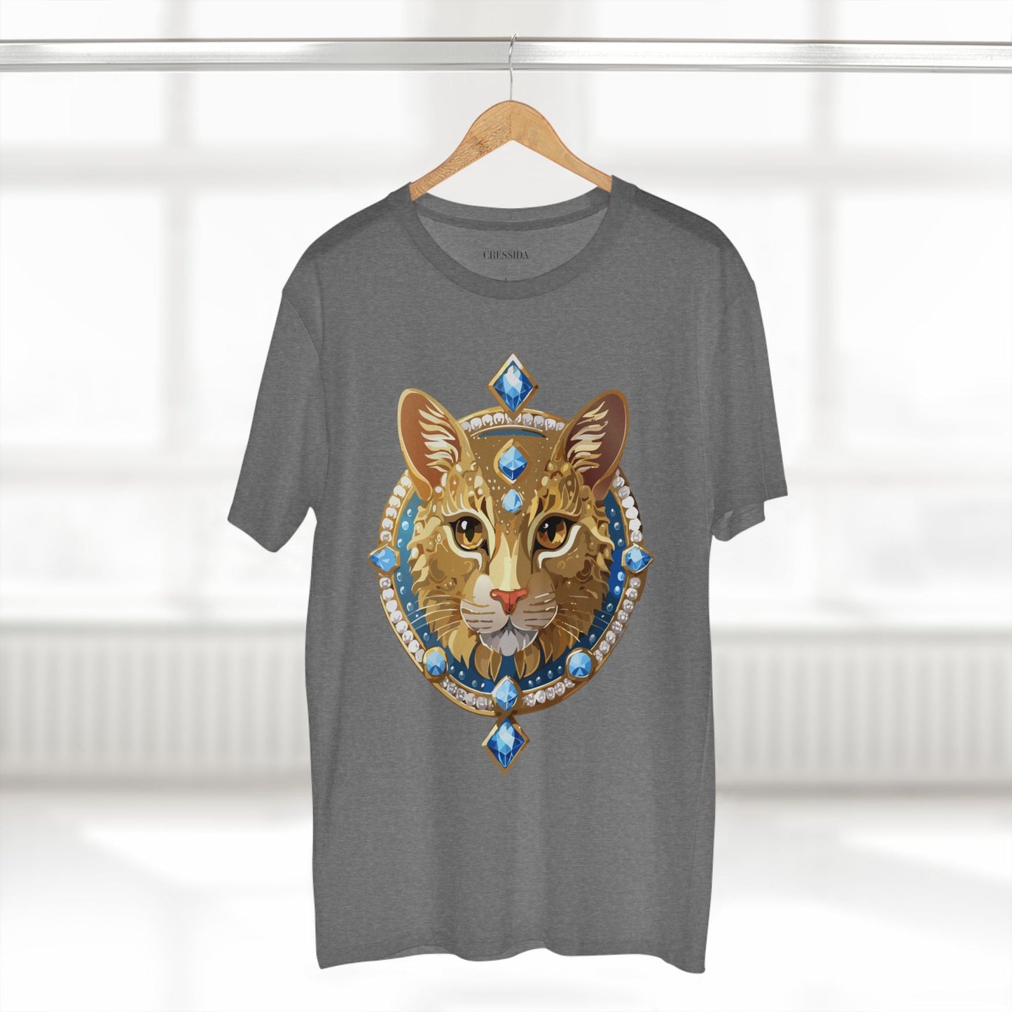 Cat Graphic Unisex 100 Cotton Tee With Unique Animal Golden Medallion Art Design 10