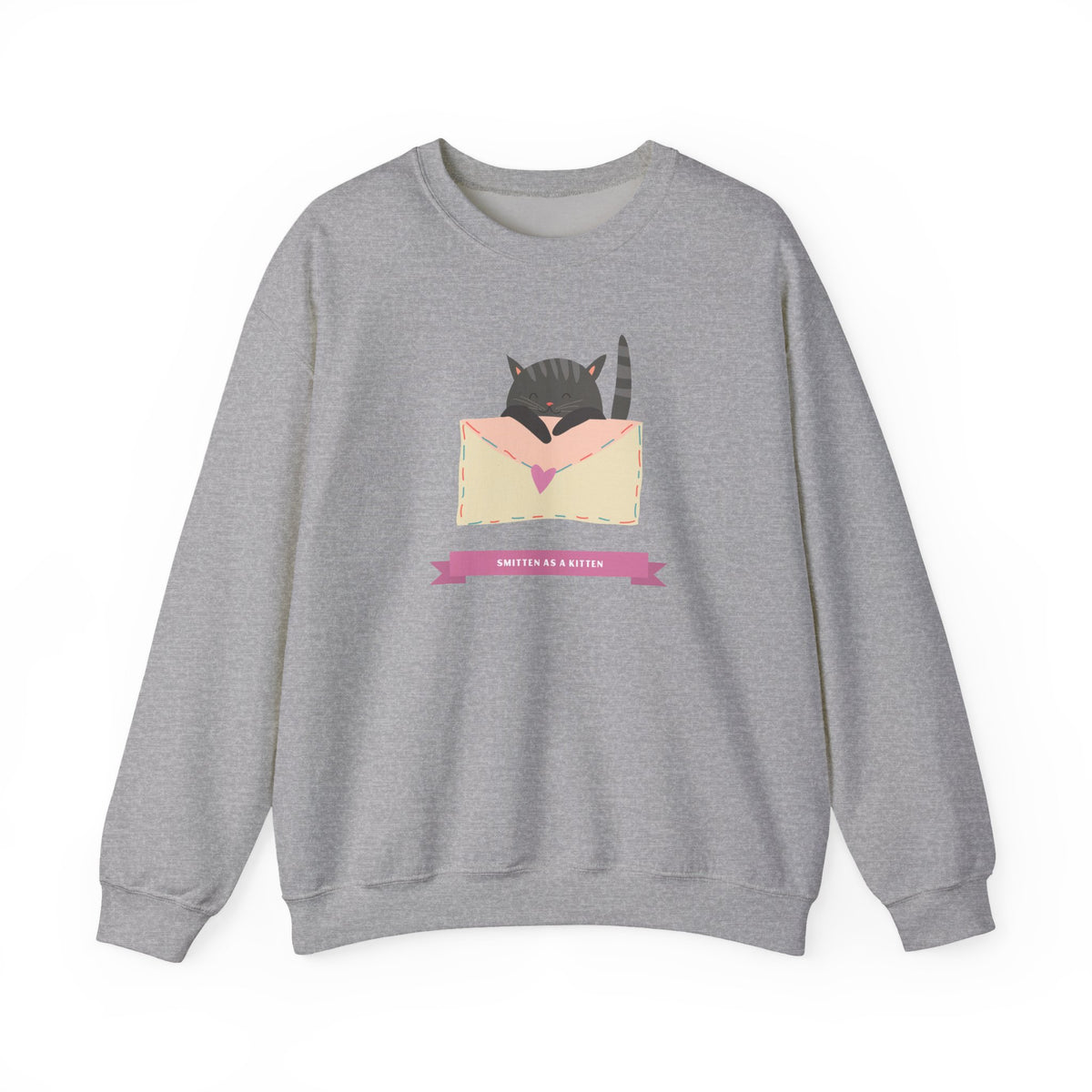 Cat Graphic Valentine's Day Sweatshirt Unisex 50/50 Cotton-Poly Animal Sweatshirt w14