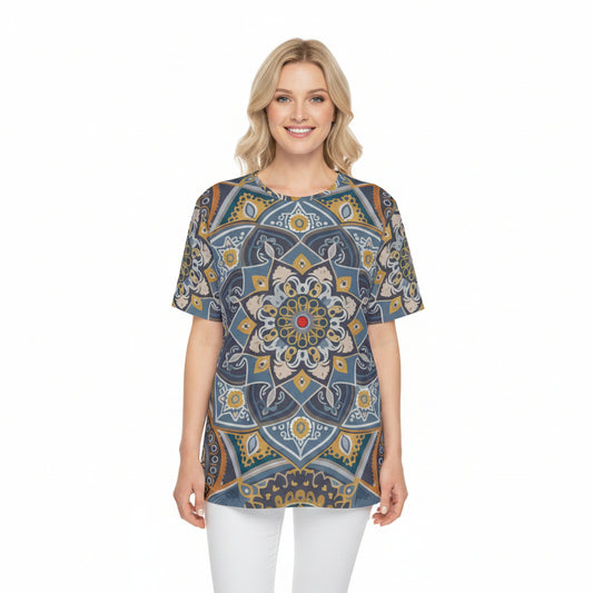 Unisex Poly T-Shirt with Ornament Print