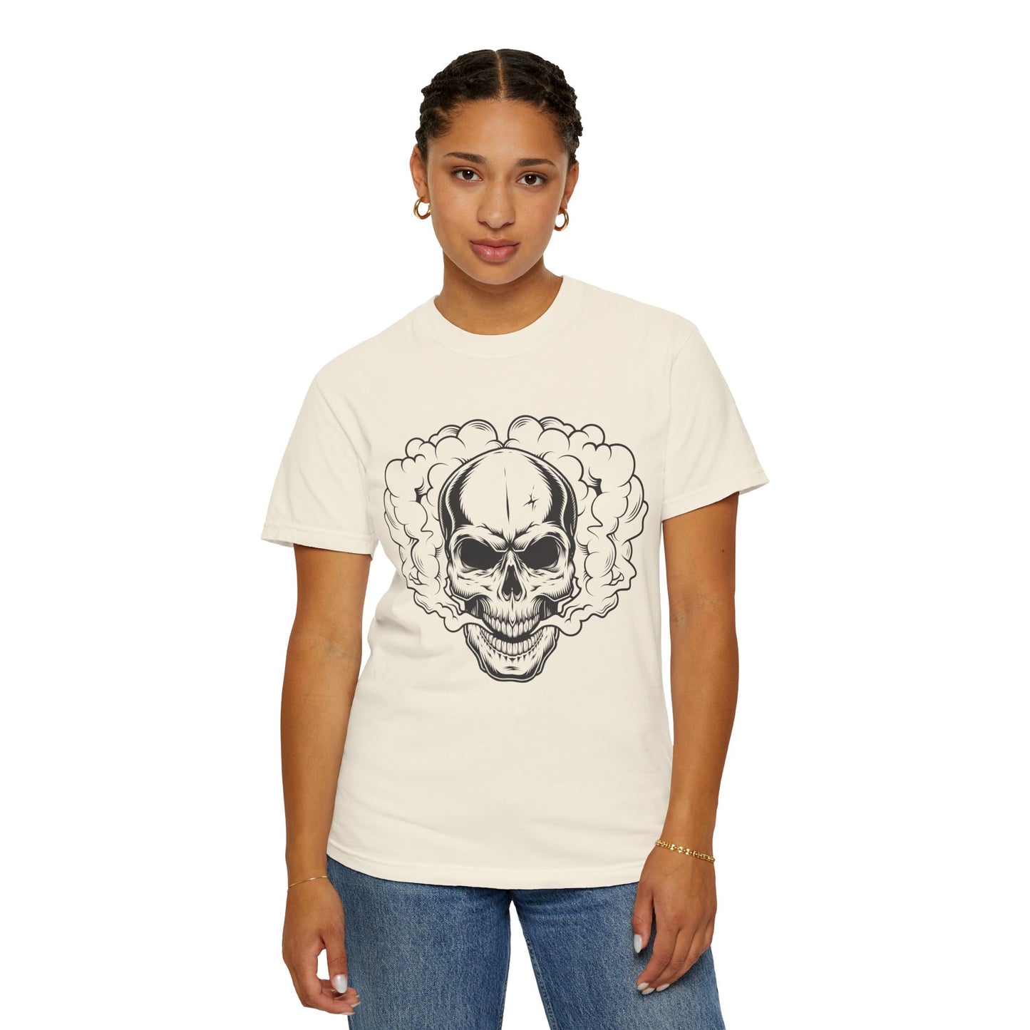 Unisex-T-Shirt aus Baumwolle mit Totenkopf 