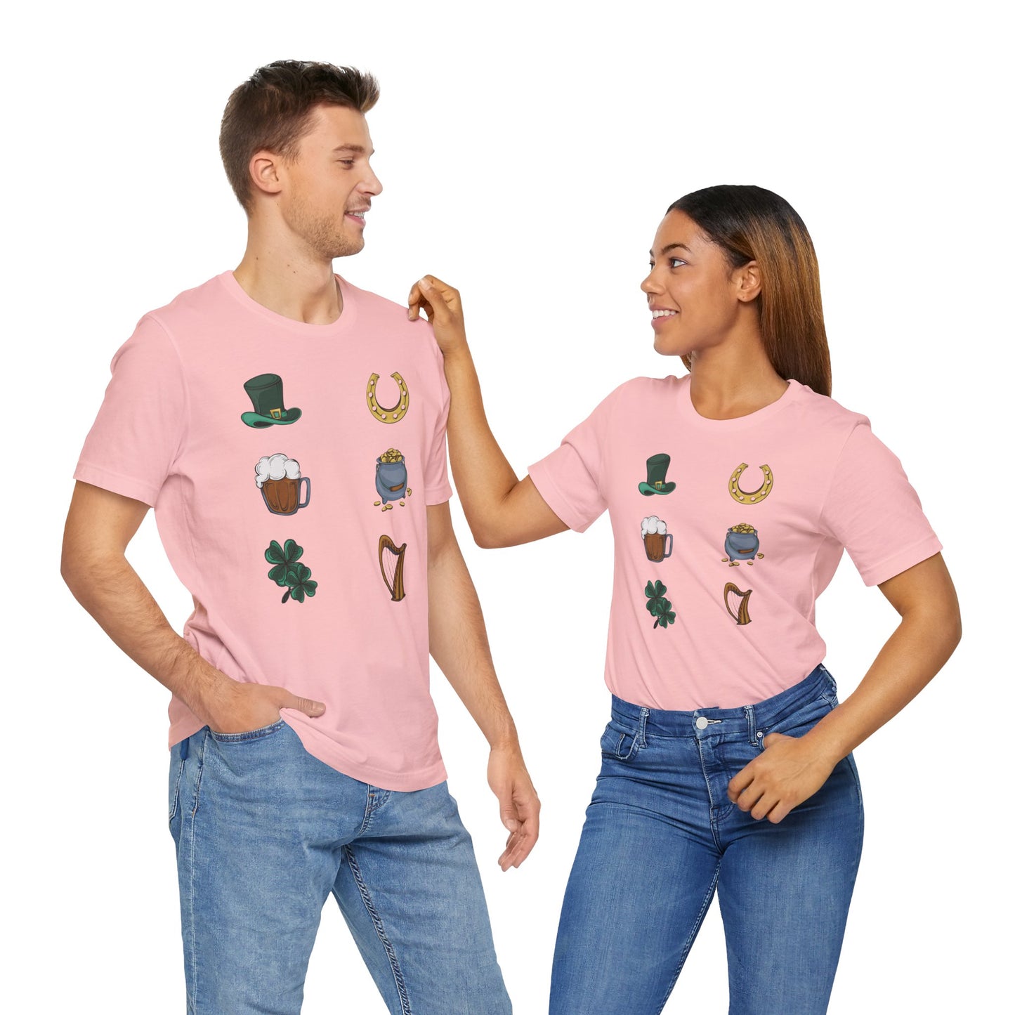 Unisex Cotton Tee Shirt with Lucky Prints