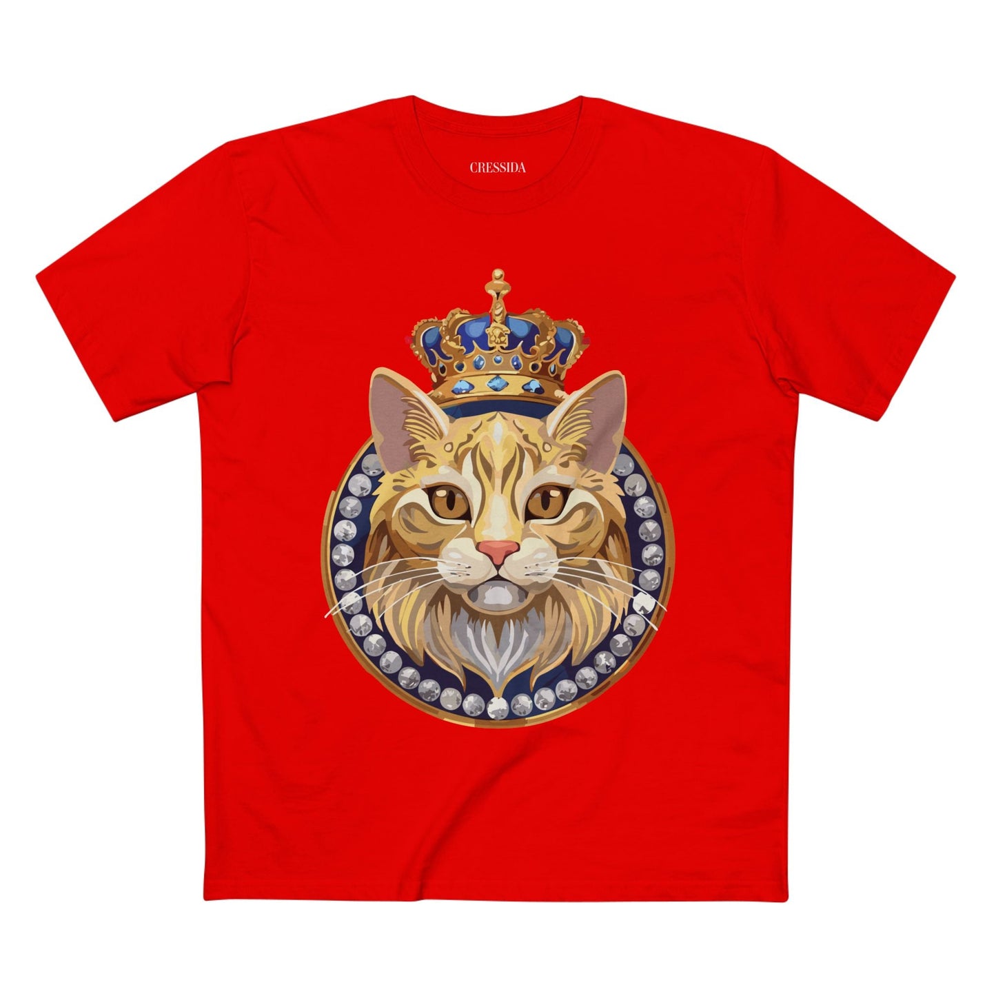 Cat Graphic Unisex 100 Cotton Tee With Unique Animal Golden Medallion Art Design 13