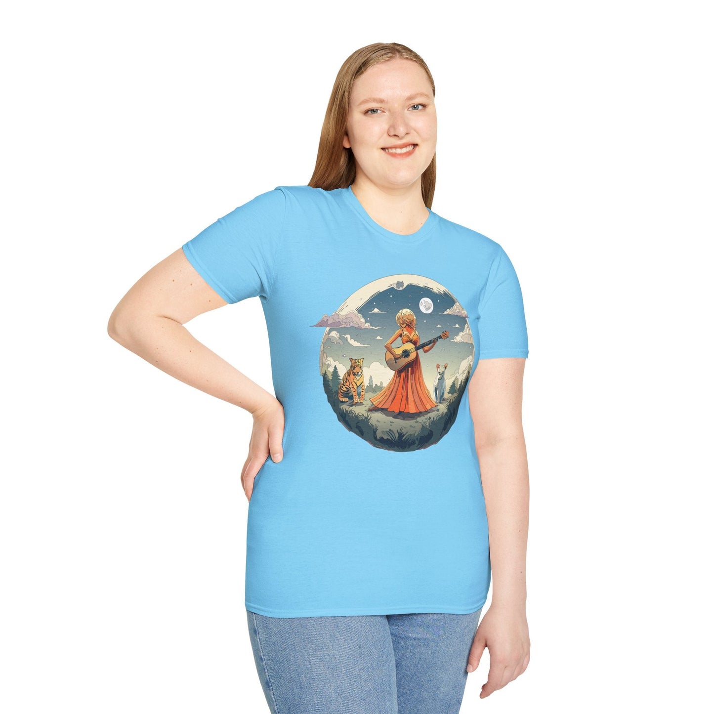 Womens Graphic T Shirt Art Design Tee Ladies Unisex Softstyle Cotton Tee Gildan 64000 Comfort